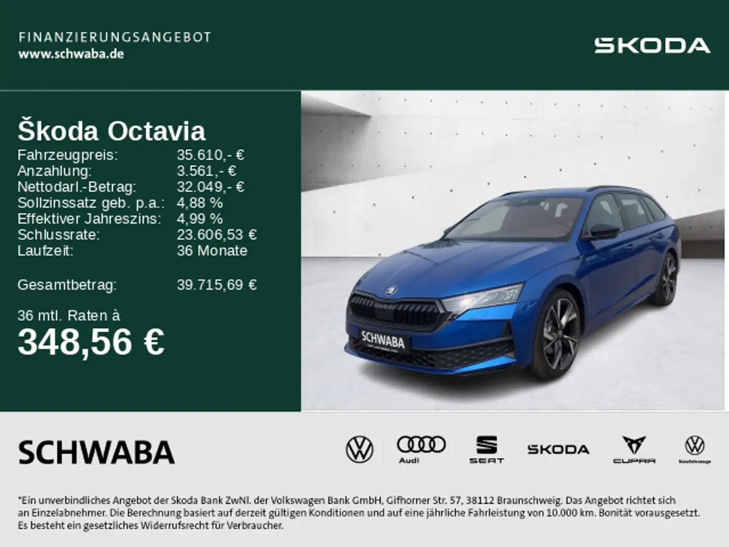 Skoda Octavia Combi Sportline 1.5 TSI *MATRIX*AHK*19"* Blau - 1