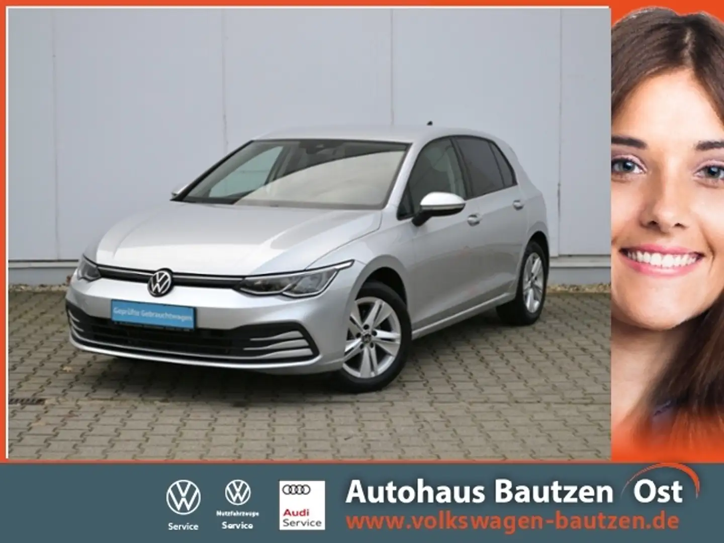 Volkswagen Golf VIII 1.5 TSI Life LED/NAVI+VZE/16-ZOLL/PDC/LANE-A Argent - 1