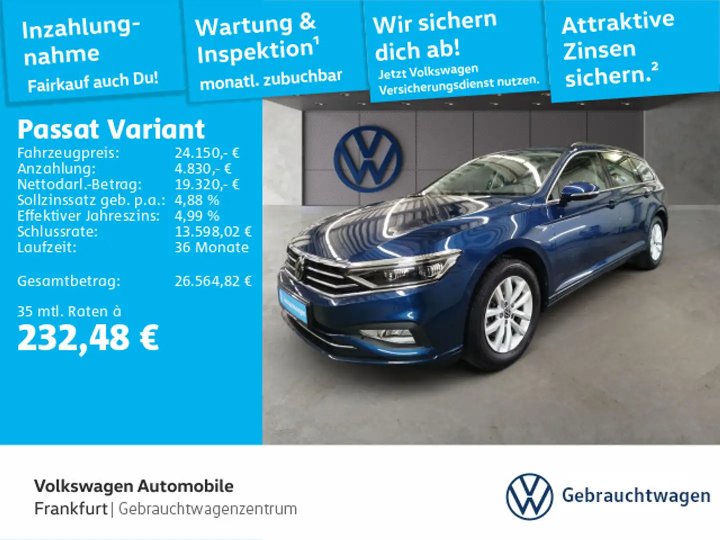Volkswagen Passat Variant 2.0 TDI Business Navi IQ.Light DA Azul - 1