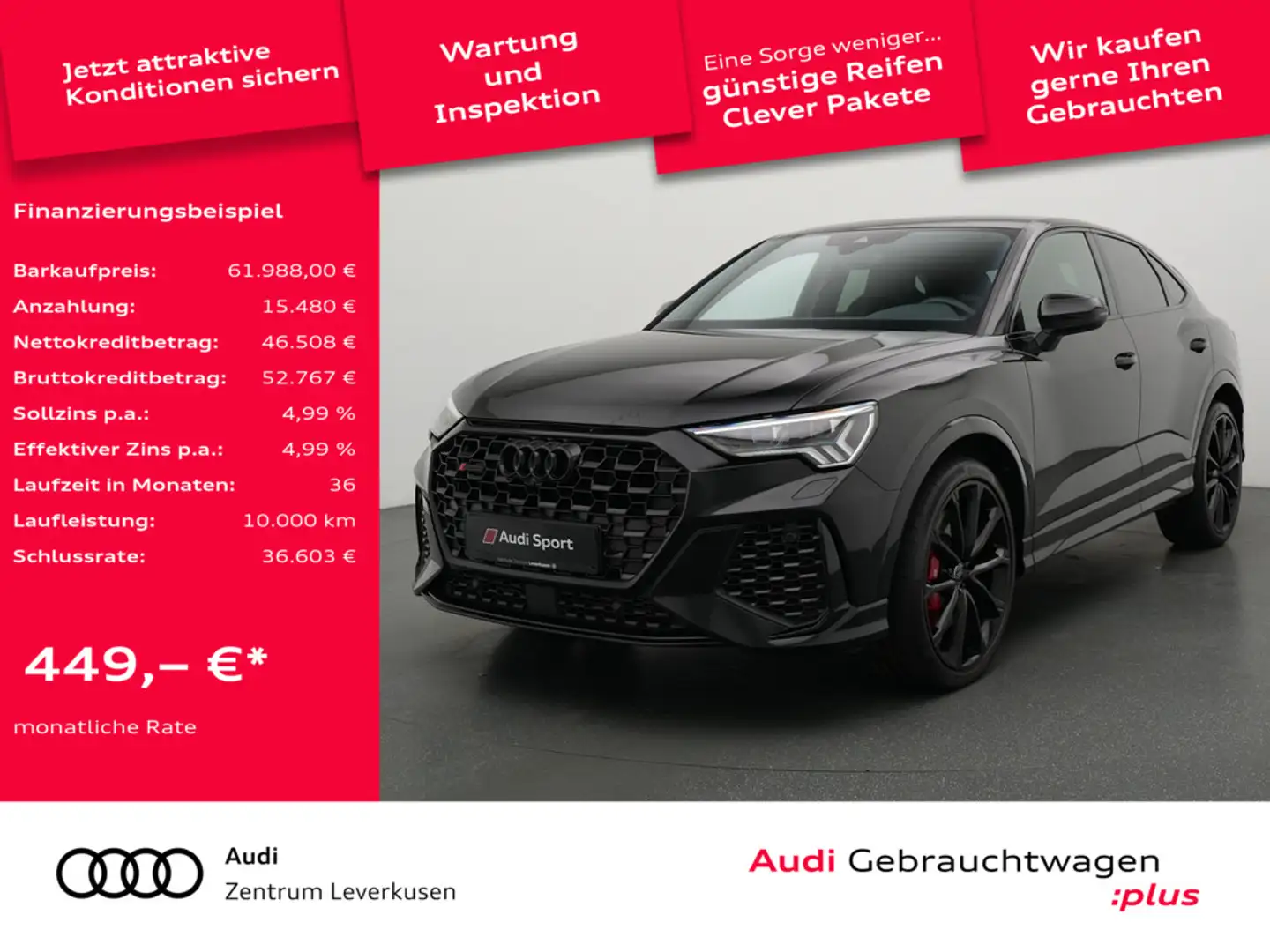 Audi RS Q3 Sportback KAM 360° NAVI VIRT SONOS RAUTE Schwarz - 1