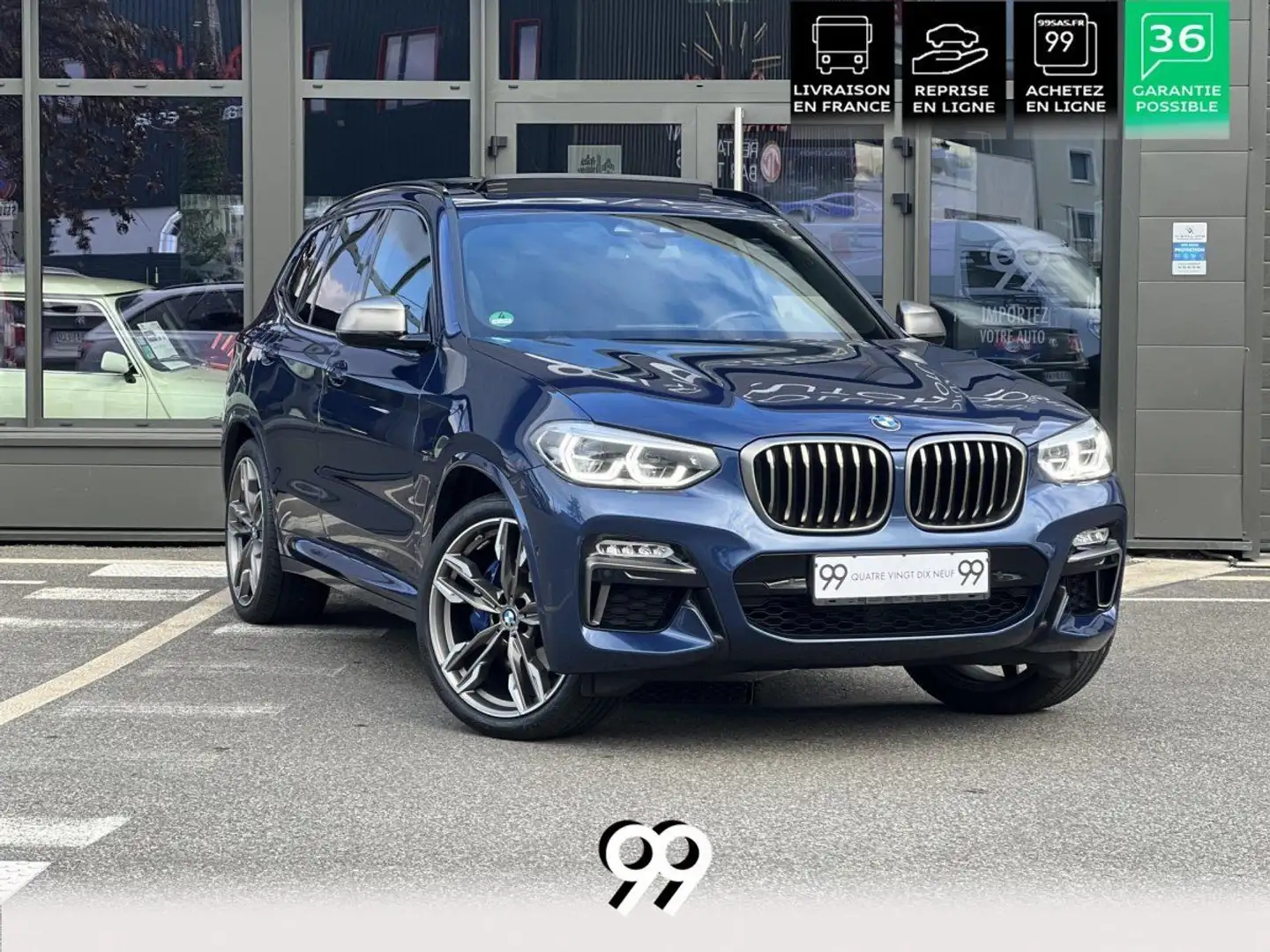 BMW X3 M40d crochet dattelage TP cuir vernsca harman kard Bleu - 1