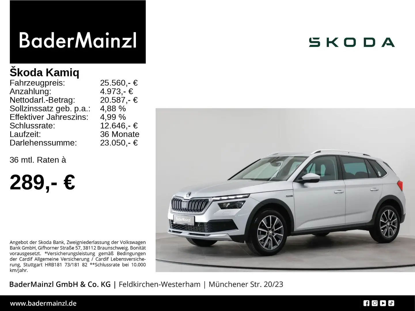 Skoda Kamiq 1.5 TSI DSG Kamera AHK Virtual AHK LED Silber - 1