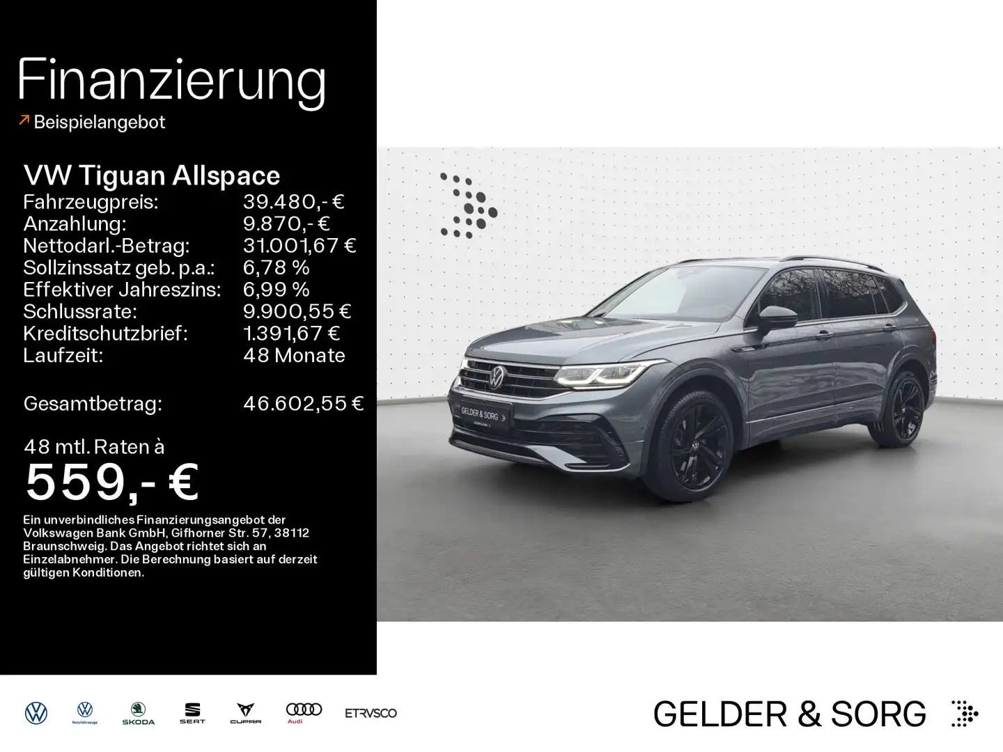 Volkswagen Tiguan Allspace R-Line 2.0 TDI *MATRIX*SHZ*AHK* Grau - 1