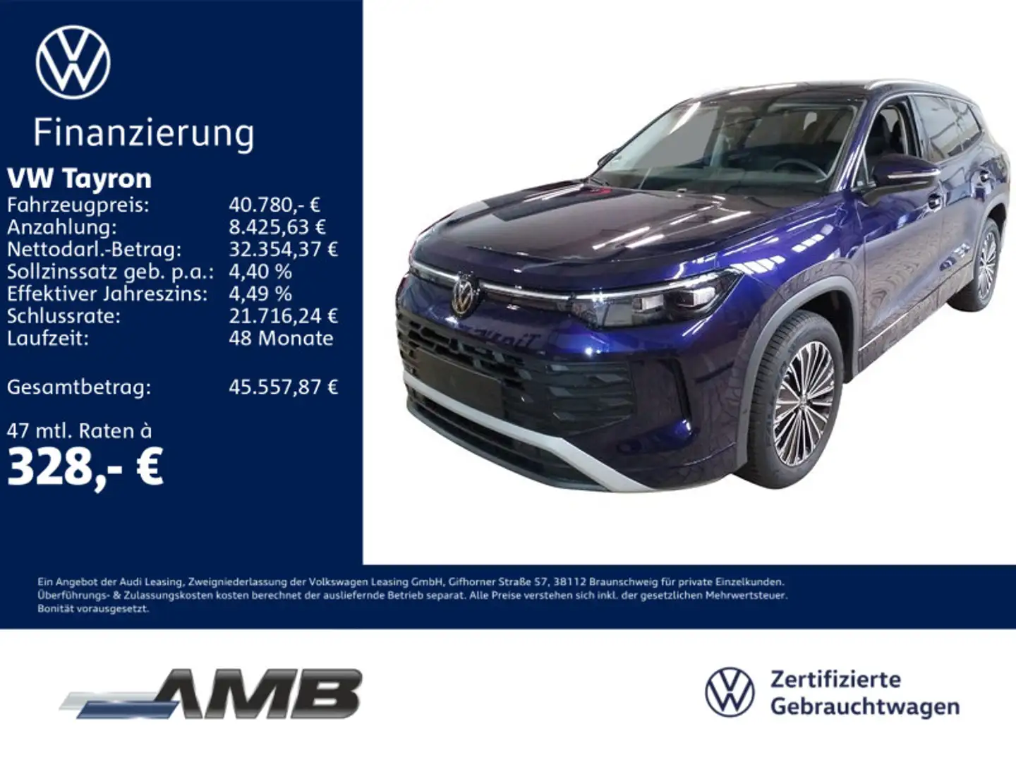 Volkswagen Tayron Life 2.0 TDI AHK/LED/ACC/Nav/RFK/05.30Gar Violett - 1