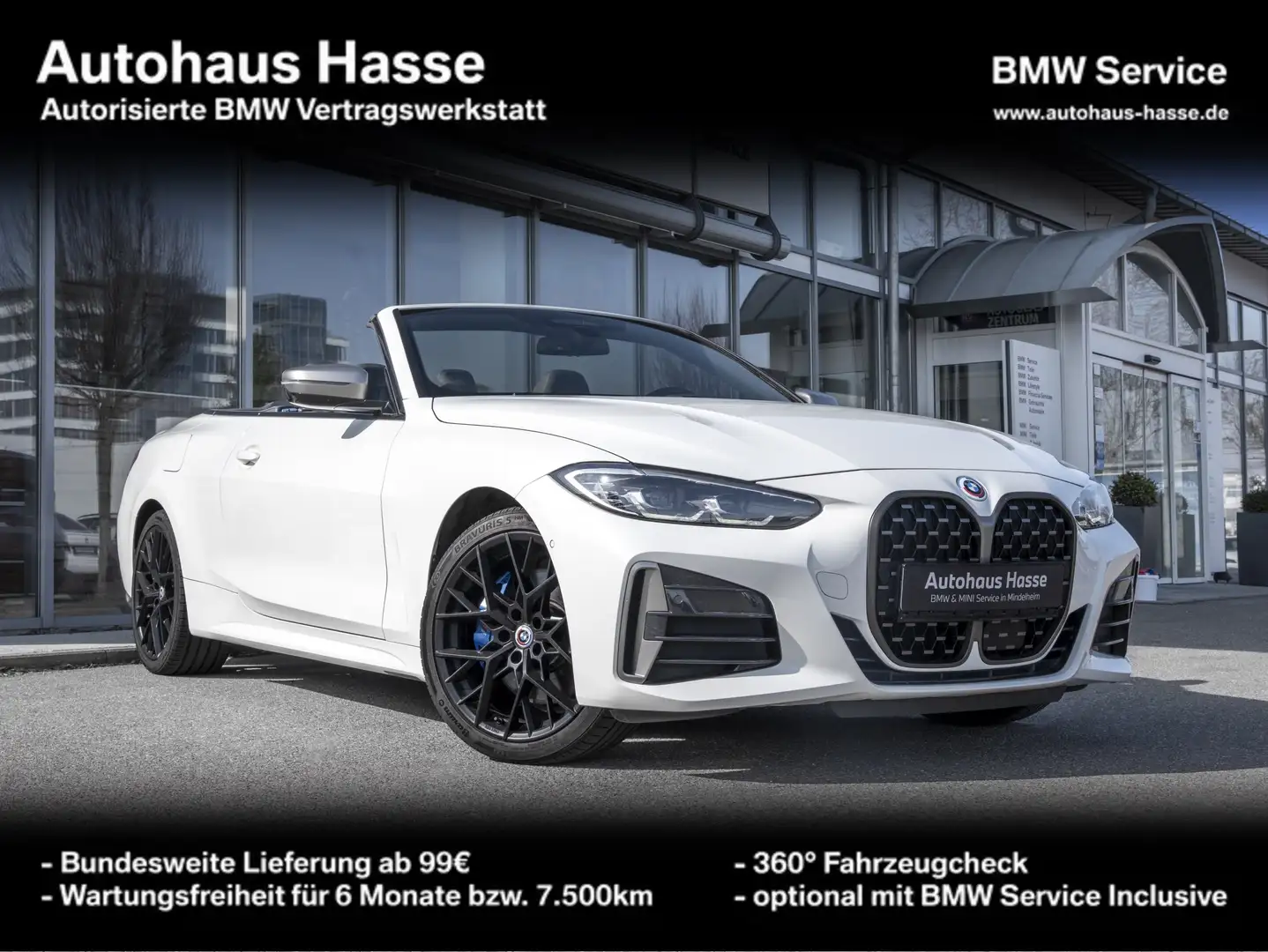 BMW 440 M440i xDrive Cabrio 19Z H/K DrAsProf HUD NACKENWÄR Weiß - 1