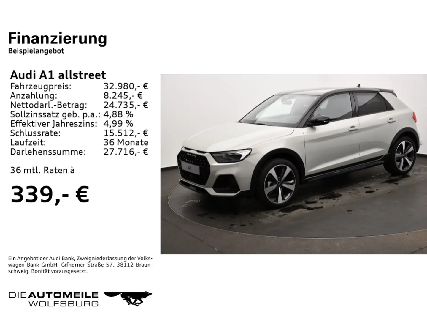 Audi A1 Audi A1 allstreet 35 TFSI 110(150) Silber - 2