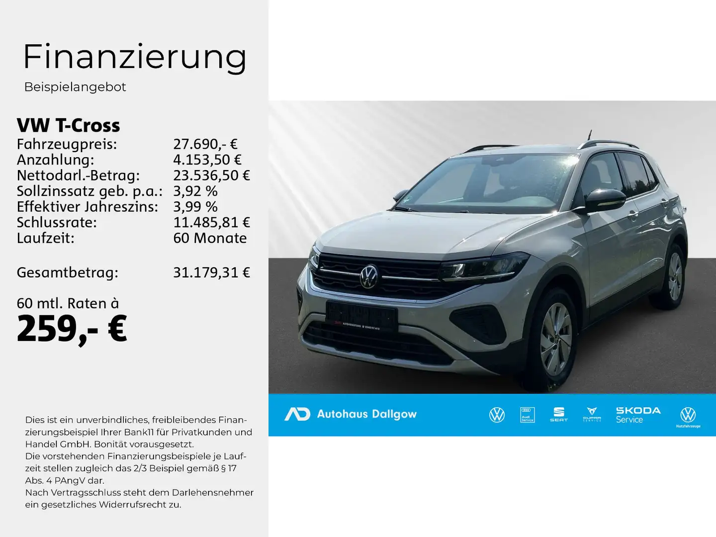 Volkswagen T-Cross GOAL 1.0l TSi 116PS*DSG+PDC+Nav+WiRä+RFK Beige - 2