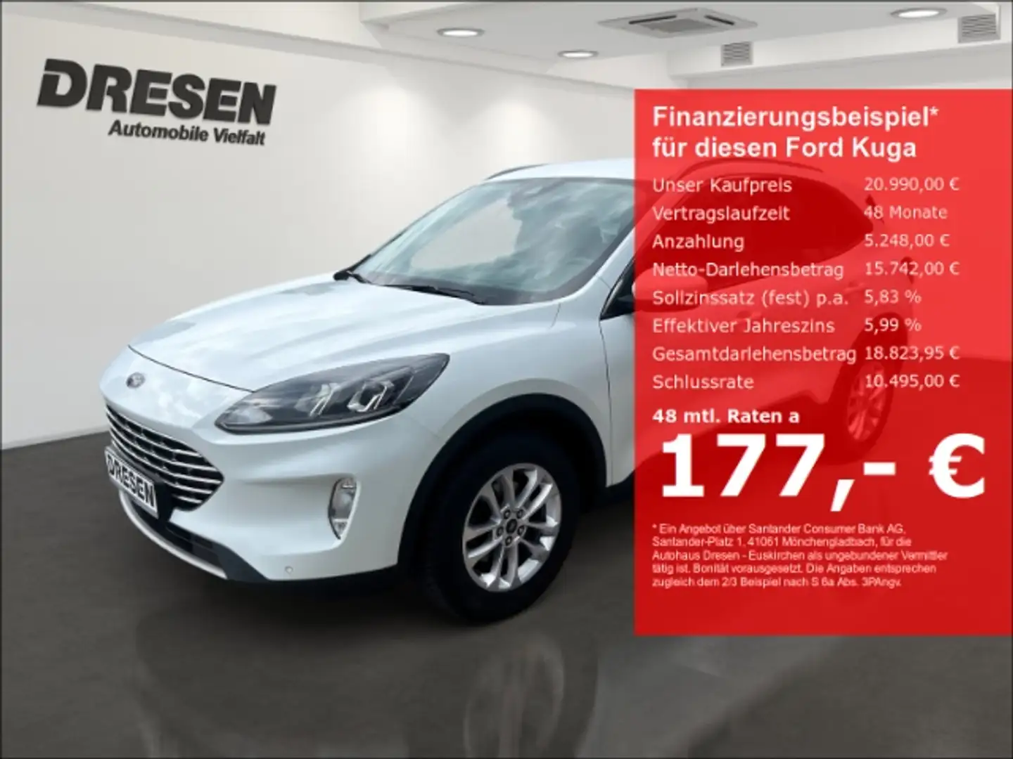 Ford Kuga Titanium 1,5 Sitzheizung/Navi/Klimaautomatik/PDC v Weiß - 1