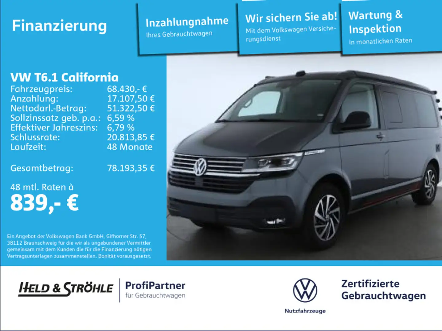 Volkswagen T6.1 California Ocean Edition 2.0 TDI AHK STHZ Grau - 1
