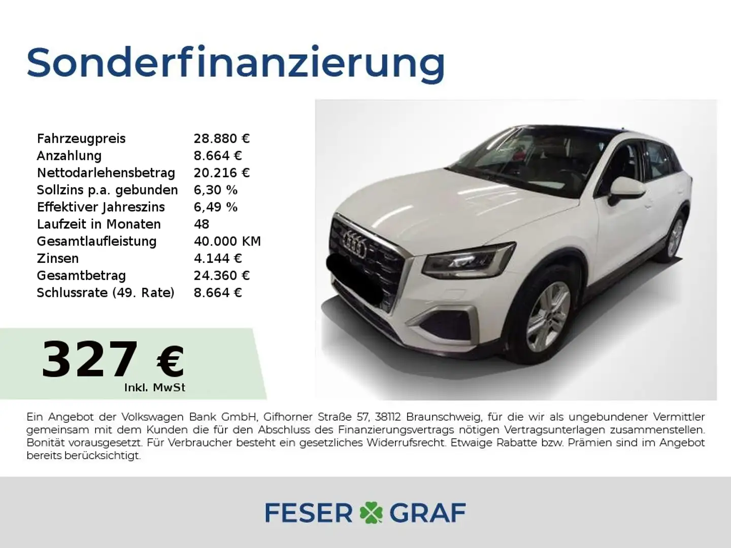 Audi Q2 Advanced 35 TDI qu S tron Pano,LED,Navi,Kamera Weiß - 1