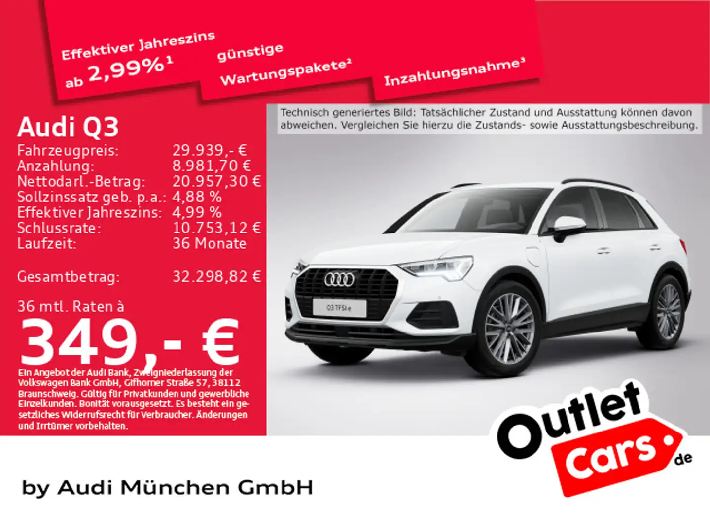 Audi Q3 45 TFSI e S tronic S line Navi+/Kamera/19"Zol Weiß - 1