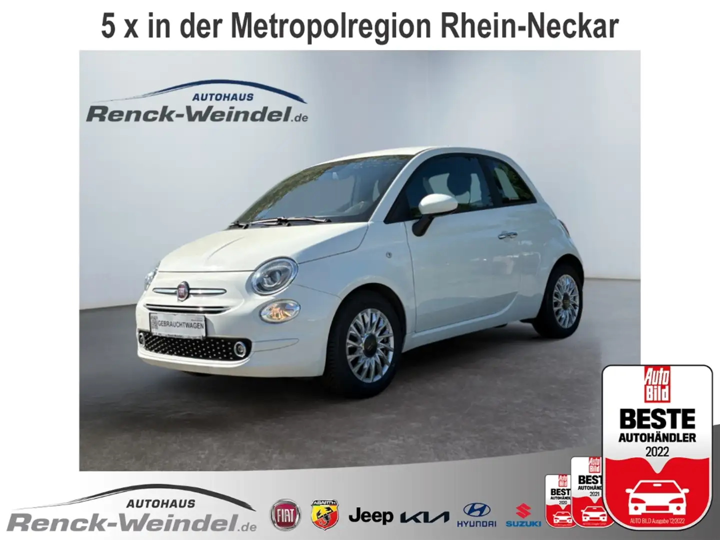 Fiat 500 Lounge 1.0 Navi Apple CarPlay Android Auto Klimaau Weiß - 1