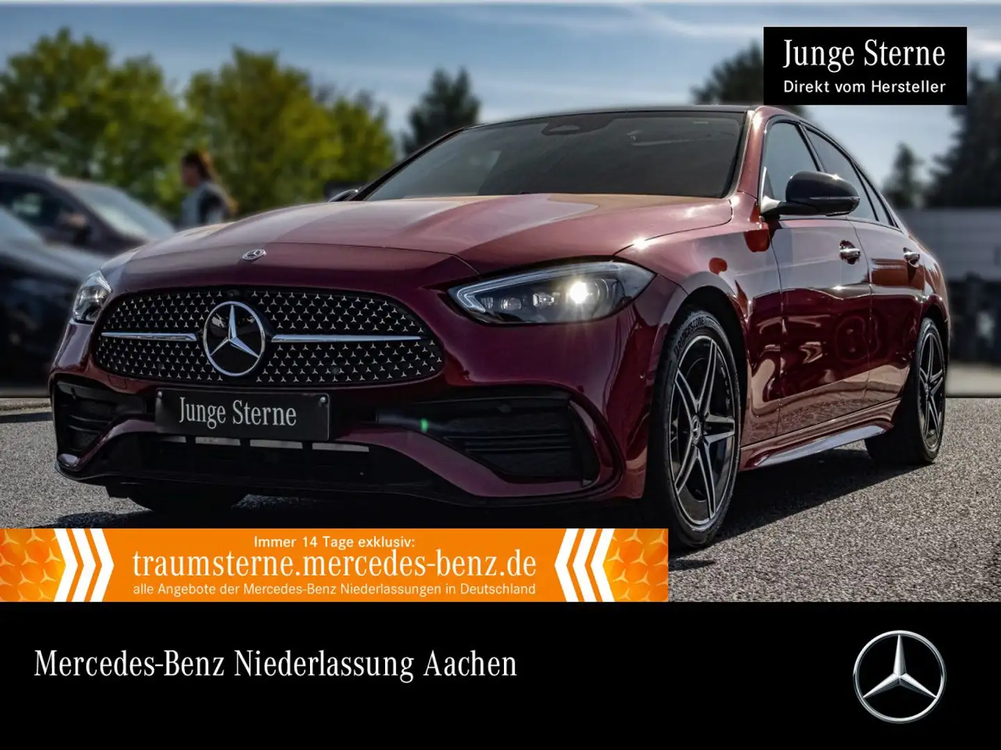 Mercedes-Benz C 200 d AMG+NIGHT+PANO+360+AHK+BURMESTER+TOTW+9G Rood - 1