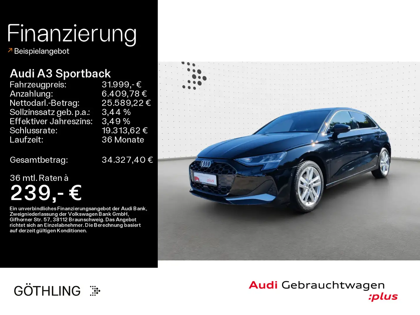 Audi A3 35 TDI Advanced S tro*HUD*Sonos*LED Nero - 1