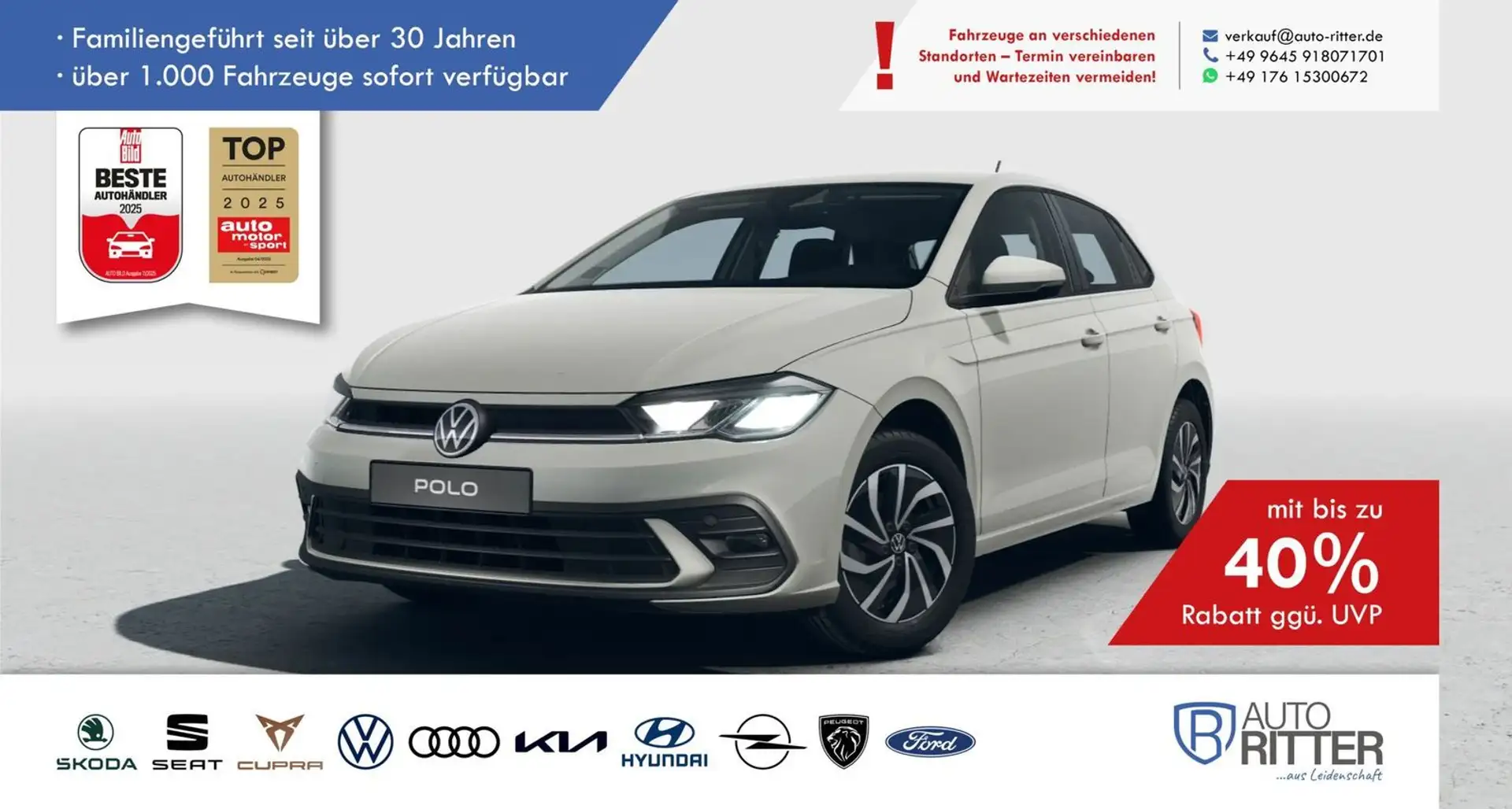 Volkswagen Polo Base LED|Carplay|Klima|PDC|SHZ|DAB Grau - 1