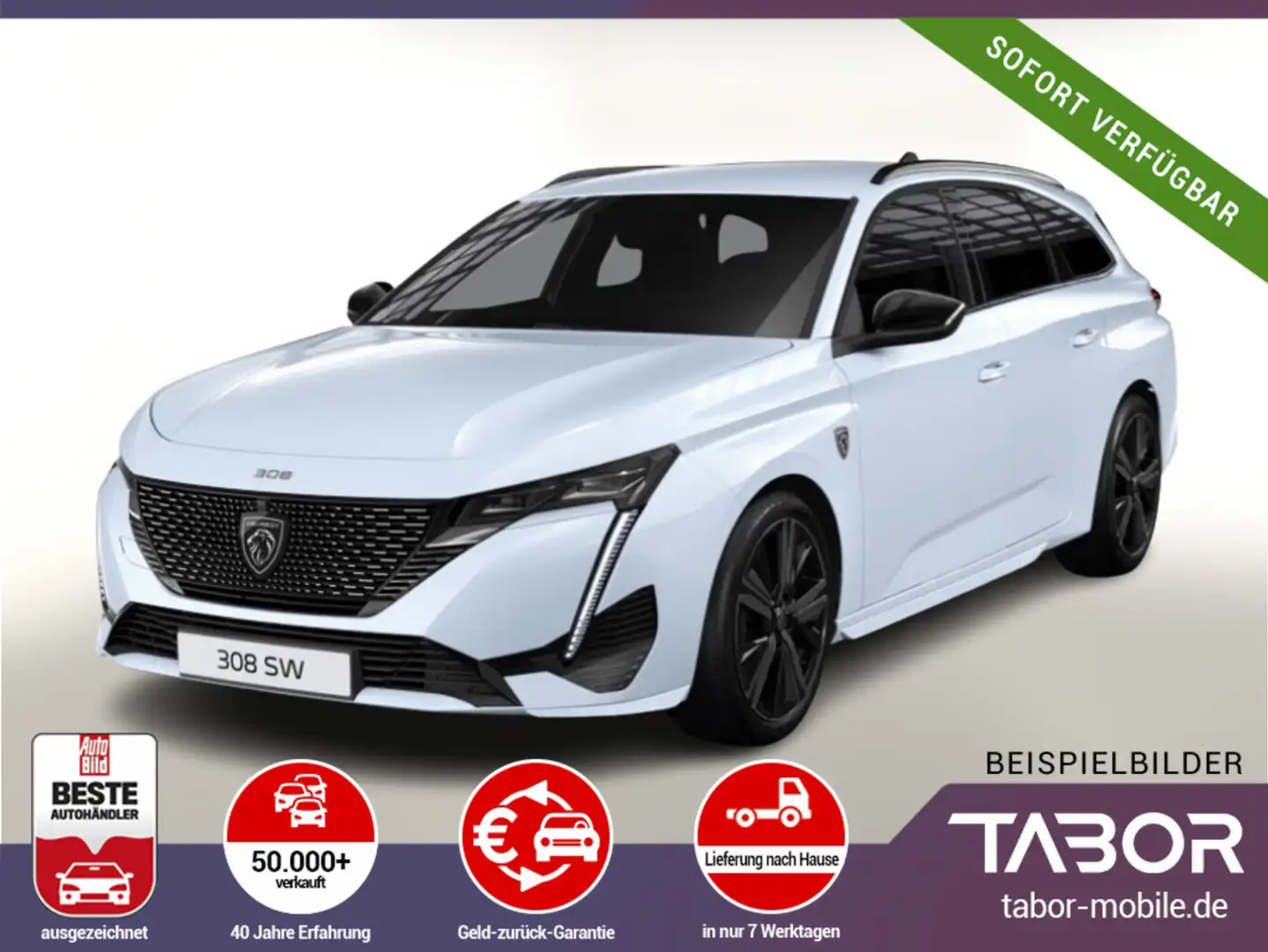 Peugeot 308 SW 130 EAT8 GT LED Nav 360° Keyl 18Z PDC ACC Weiß - 1