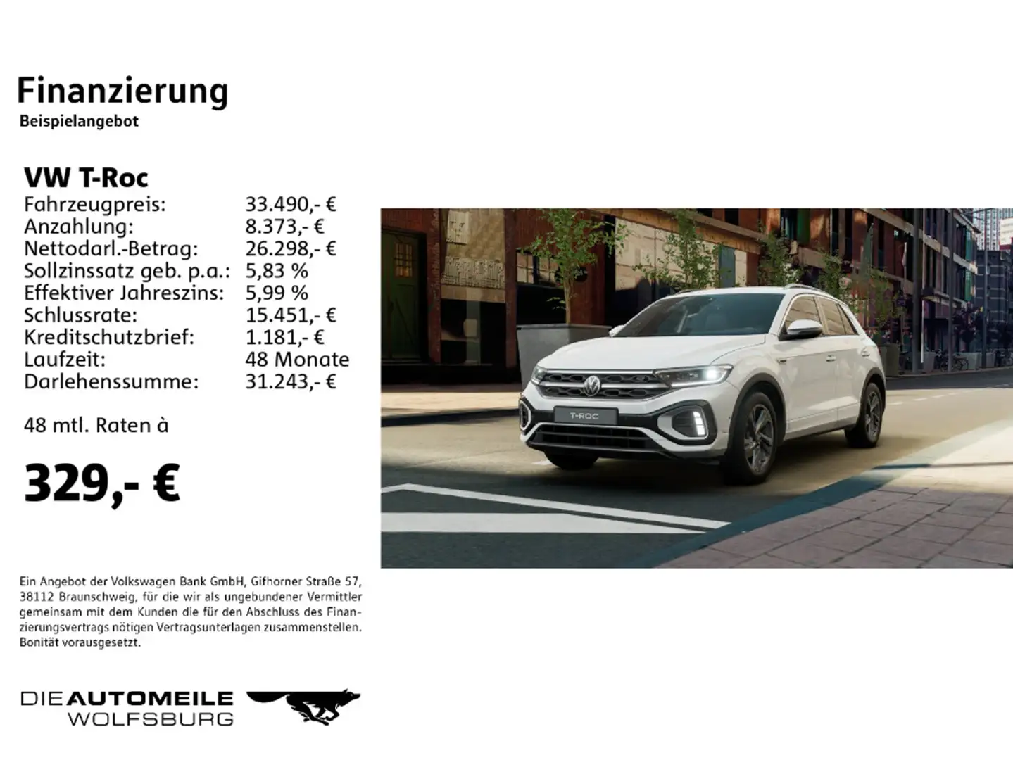 Volkswagen T-Roc 1.0 TSI OPF R-Line Weiß - 2