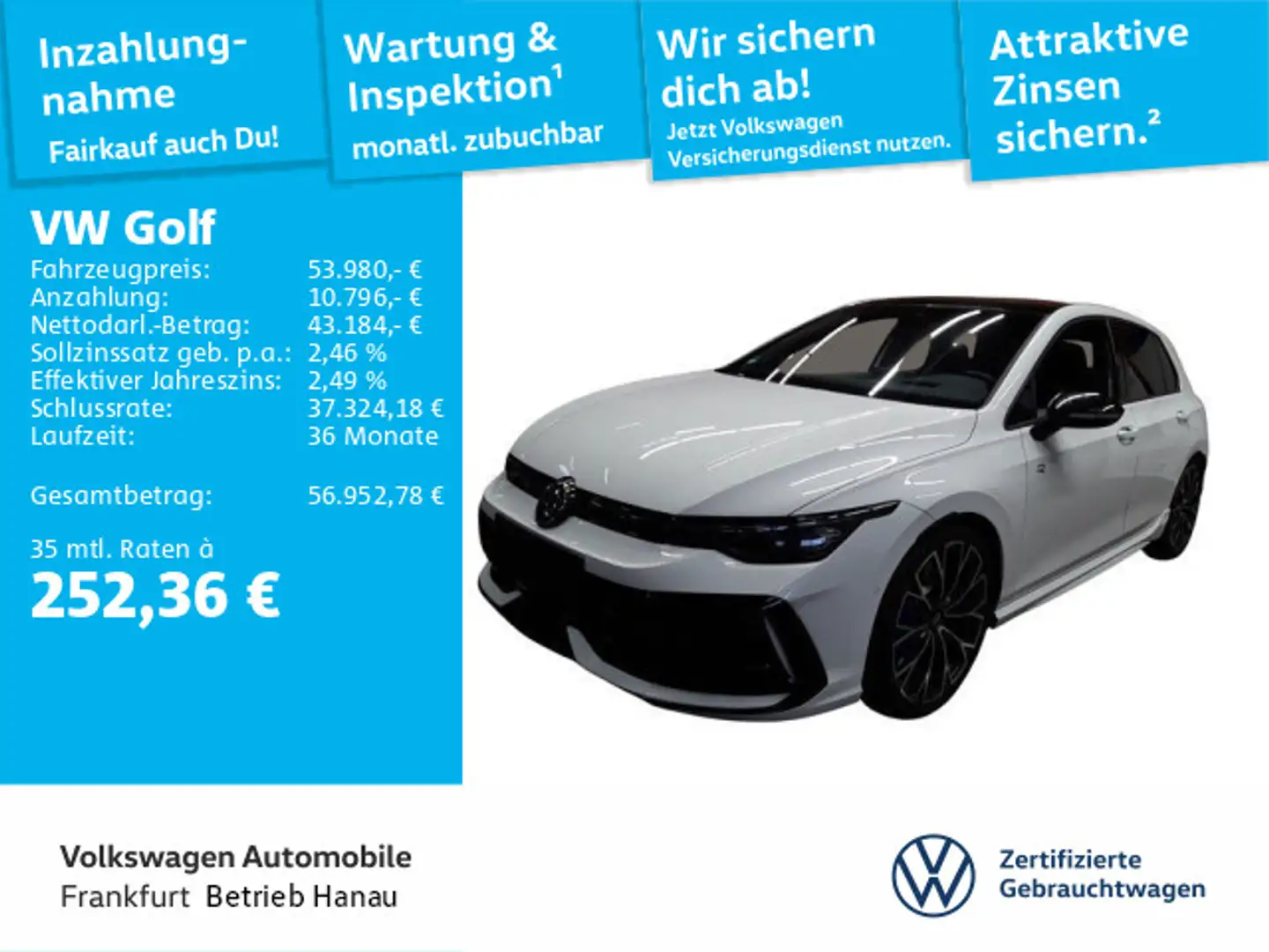 Volkswagen Golf VIII 2.0 R TSI DSG 4Motion  DAB+ IQLight Fr Weiß - 1