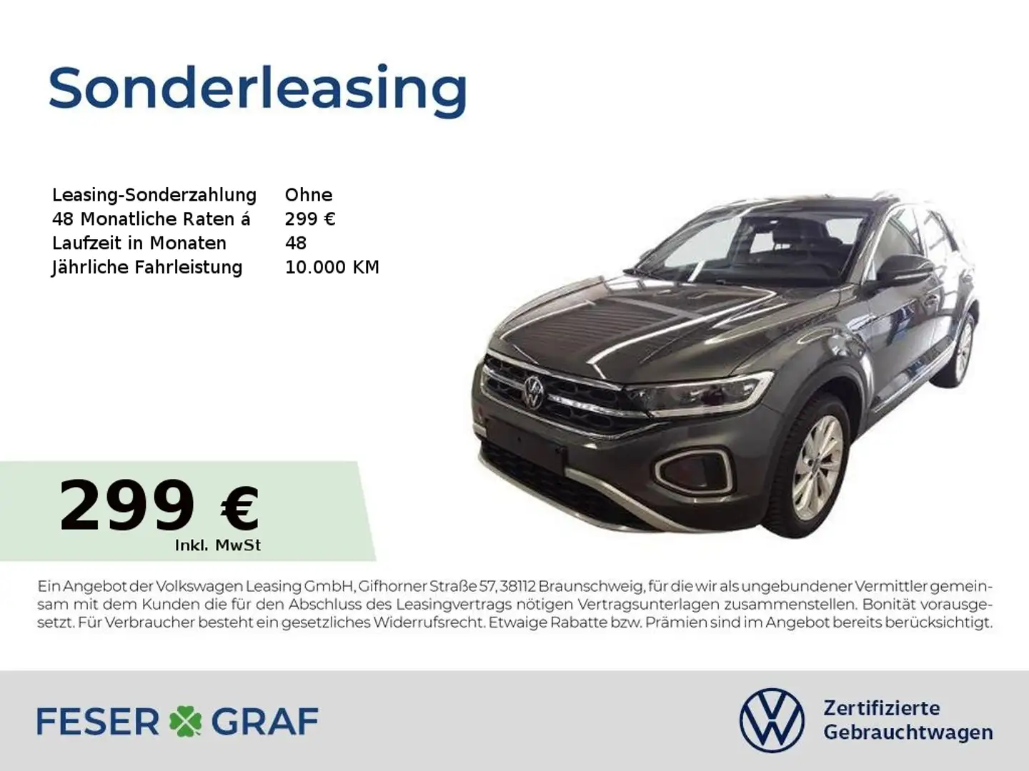 Volkswagen T-Roc Style 2.0 TDI Navi Kamera LED SiHz Grau - 1
