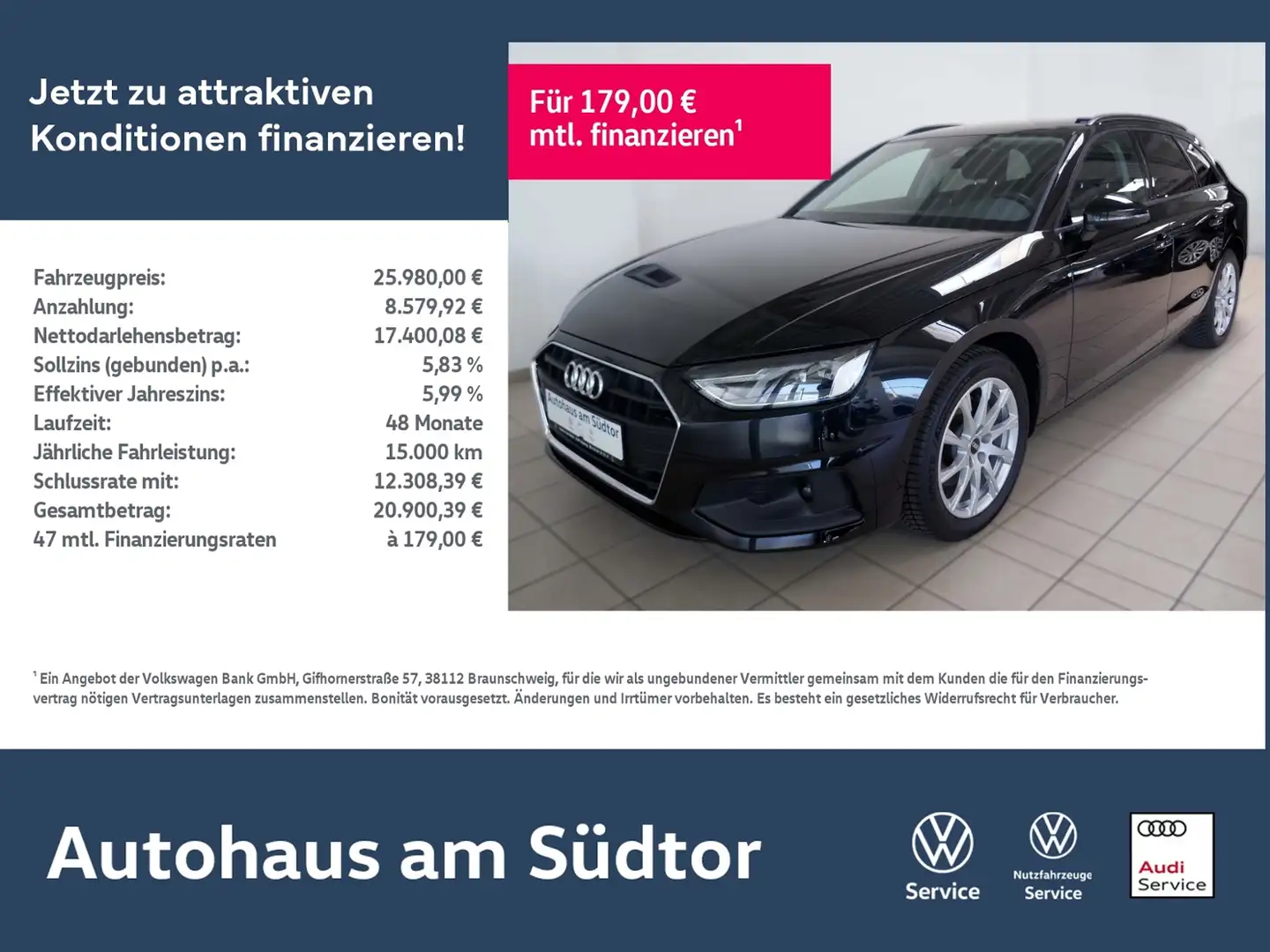 Audi A4 35 Avant 2.0 electric TFSI | LED PDC GRA Navi Noir - 1