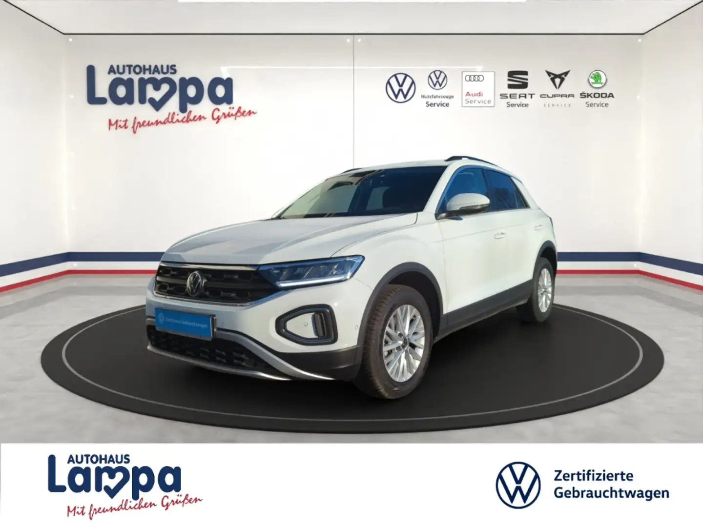 Volkswagen T-Roc Life 1.0 TSI 6-Gang NAV,SHZ,DAB+,LED Blanc - 1