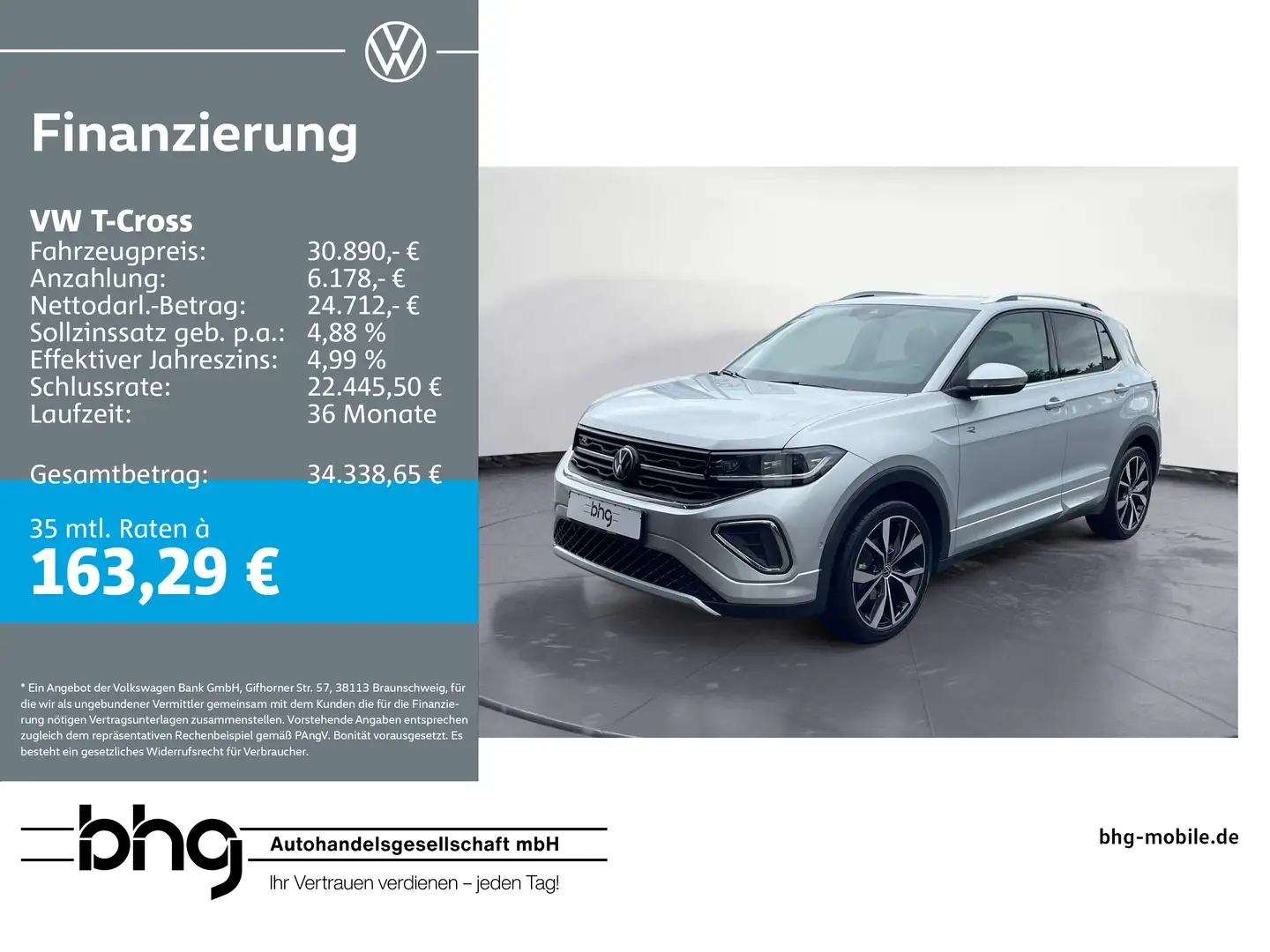 Volkswagen T-Cross R-Line 1.5 l TSI ACT OPF Silber - 1