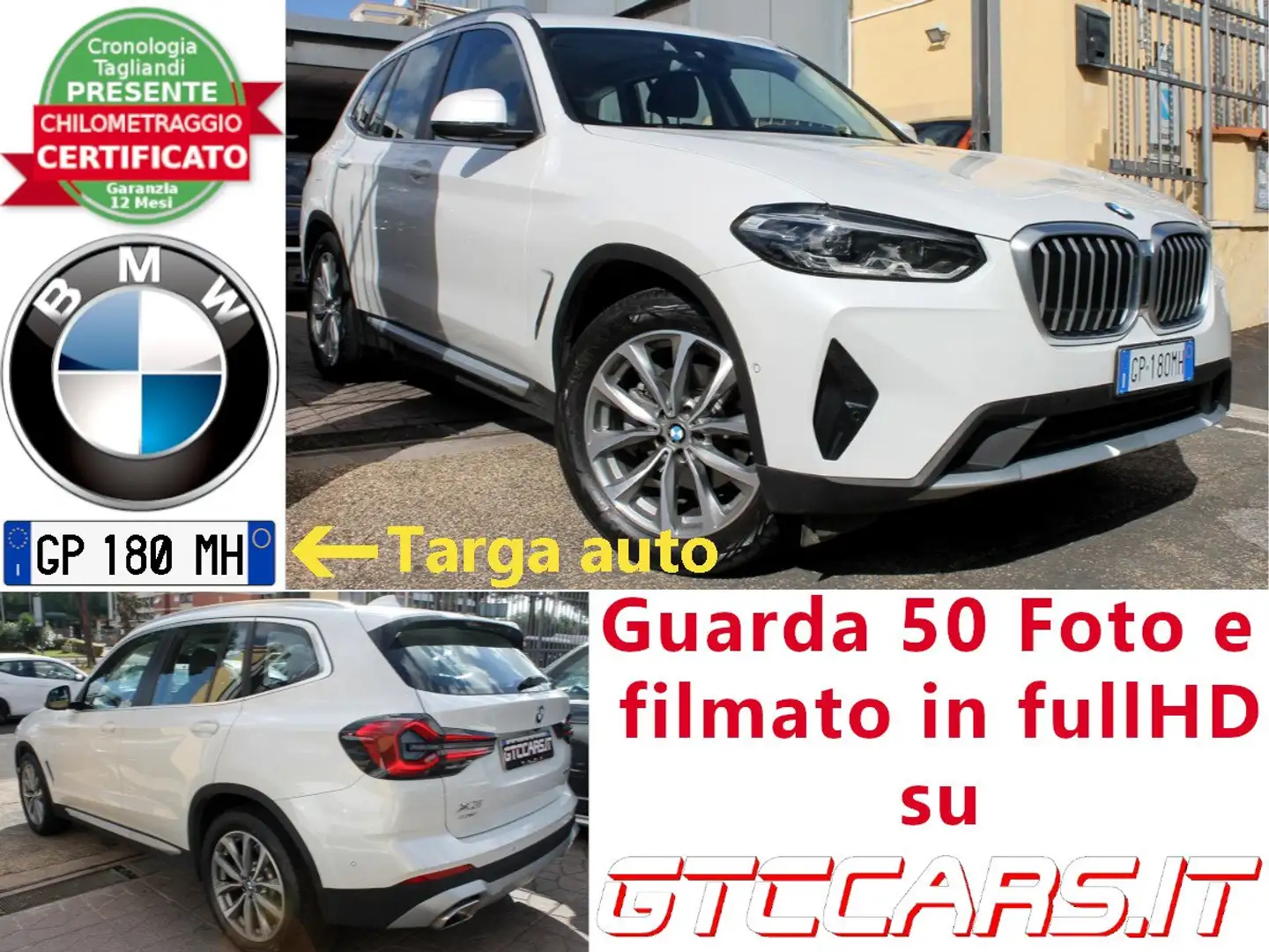 BMW X3 xdrive20d Mhev48V FULL OPT UNIPRO IVA DEDUCIBILE Blanc - 1