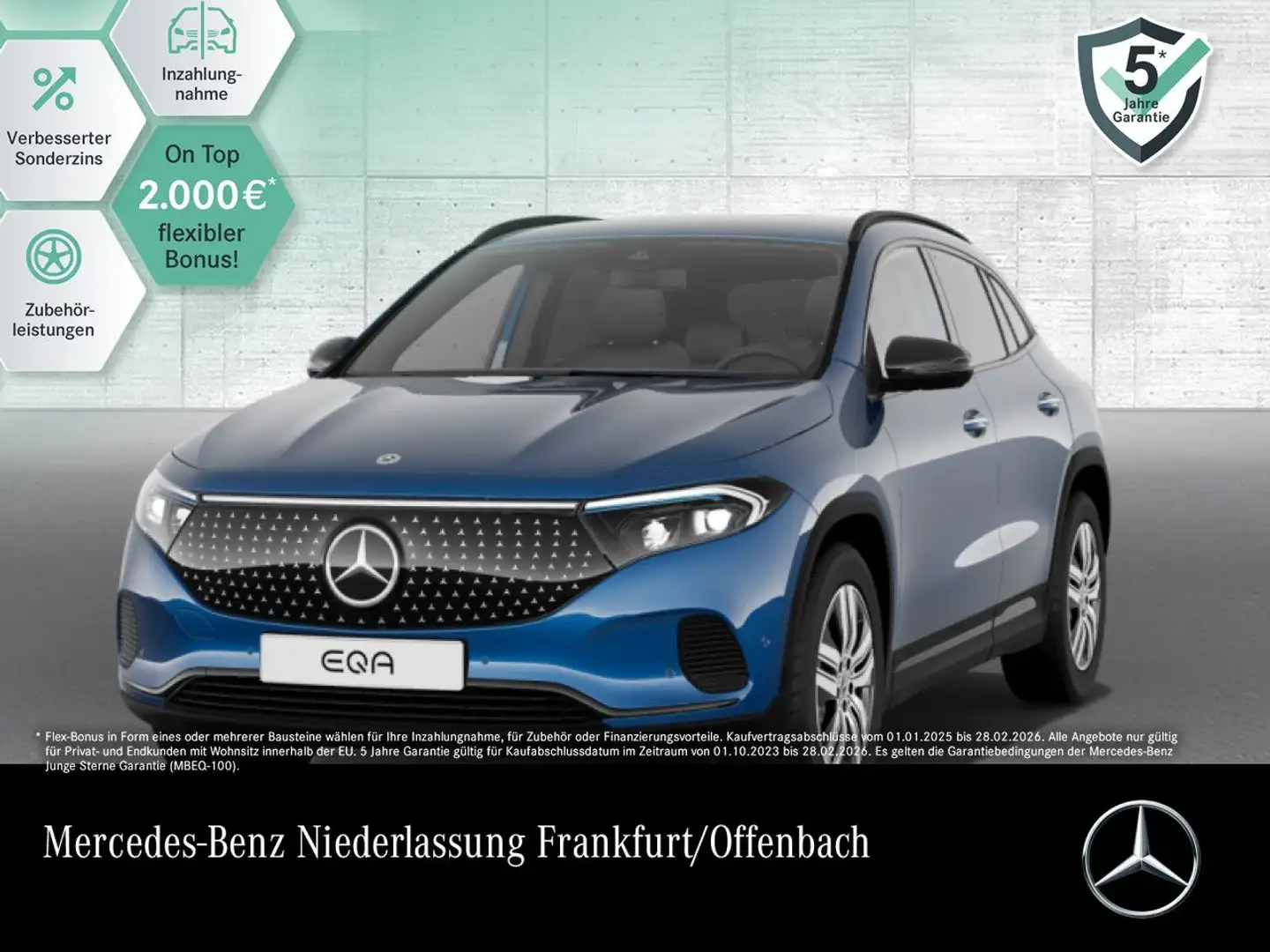 Mercedes-Benz EQA 250 ELECTRICART+NIGHT+PLUS-PAKET+AHK+KAMERA Blau - 1