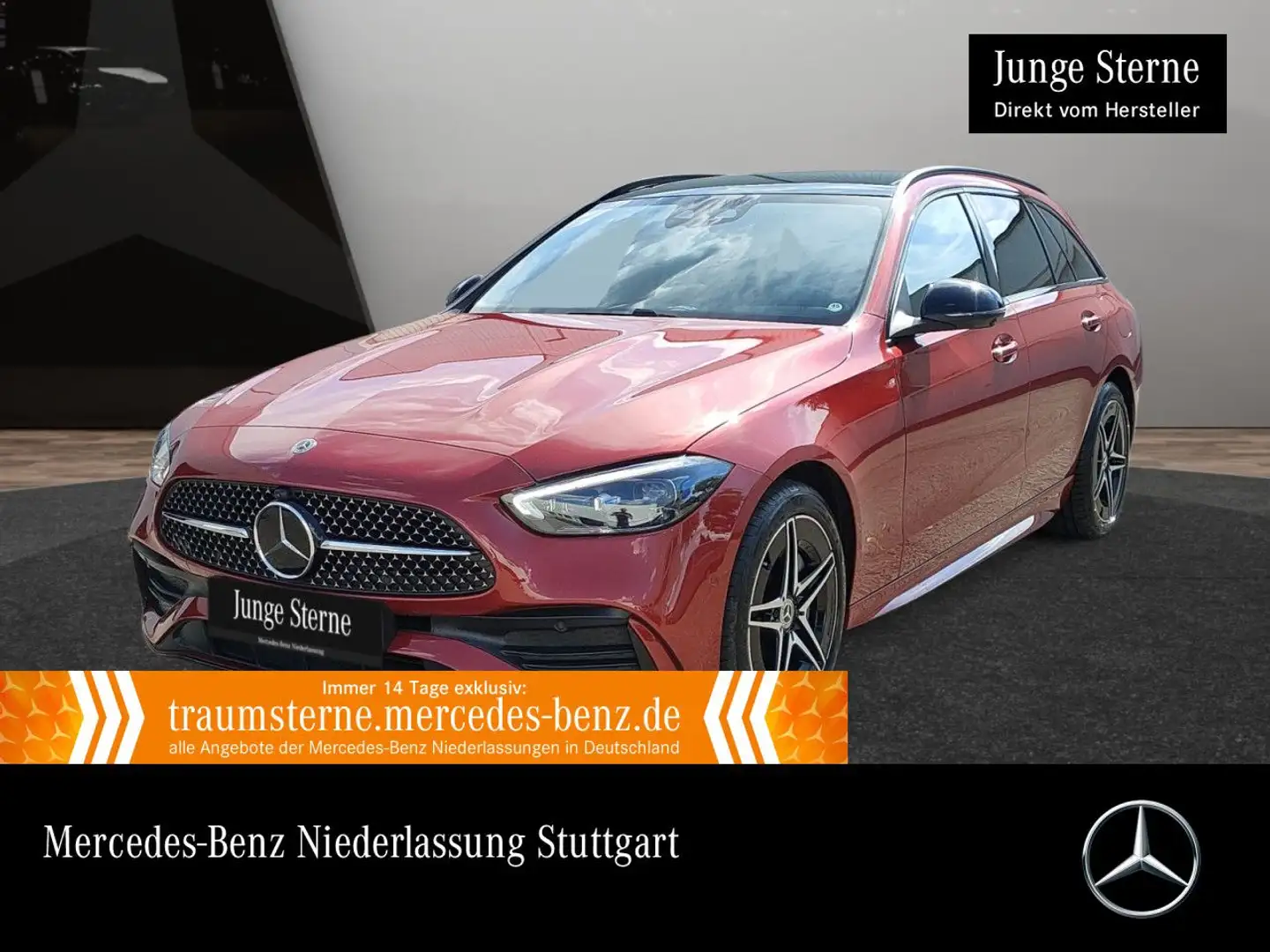 Mercedes-Benz C 300 de T 4M AMG+NIGHT+PANO+360+AHK+KEYLESS+9G Rot - 1