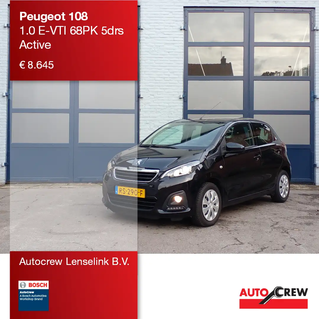 Peugeot 108 1.0 e-VTi 68pk 5D Active | Orgineel NL | Zwart - 1
