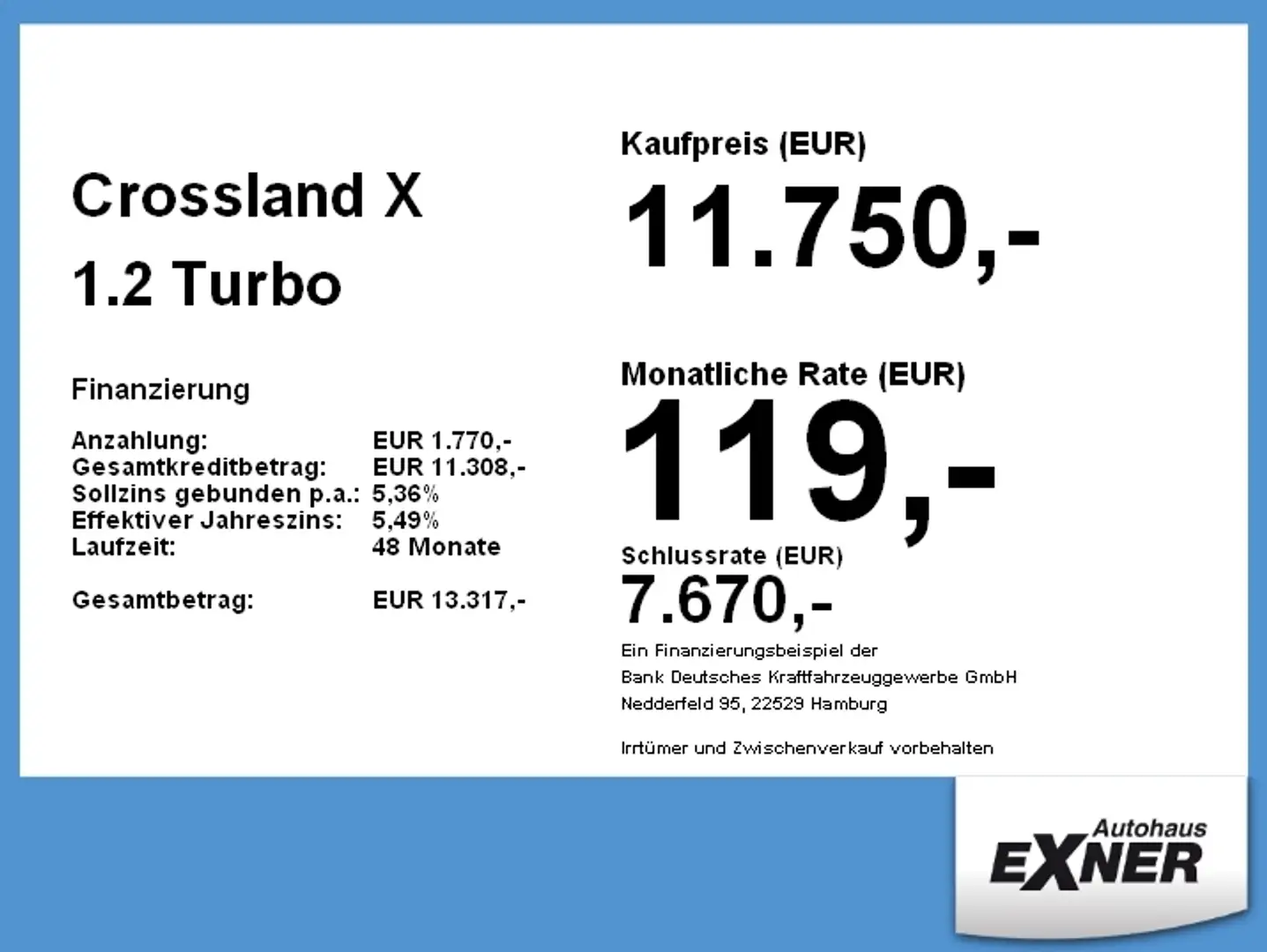 Opel Crossland X 1.2 Turbo INNOVATION Navi, PDC, LED Blau - 2