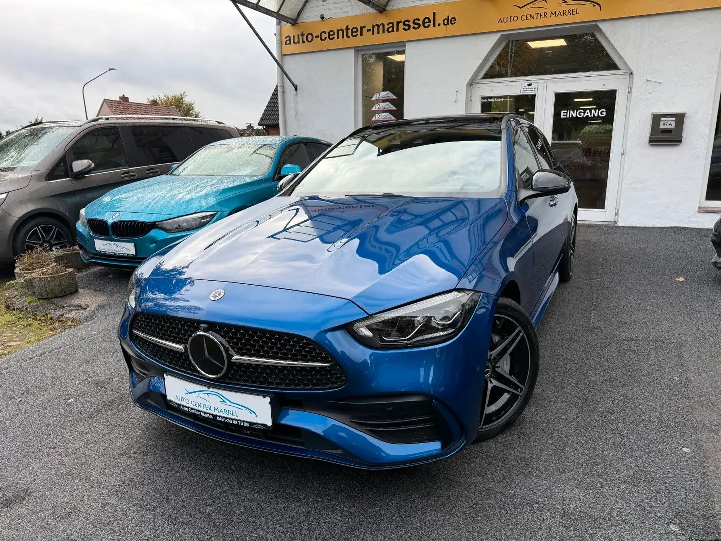 Mercedes-Benz C 300 e AMG-LINE/PANO/HEADUP/OLED/ACC/360°/AHK Bleu - 1