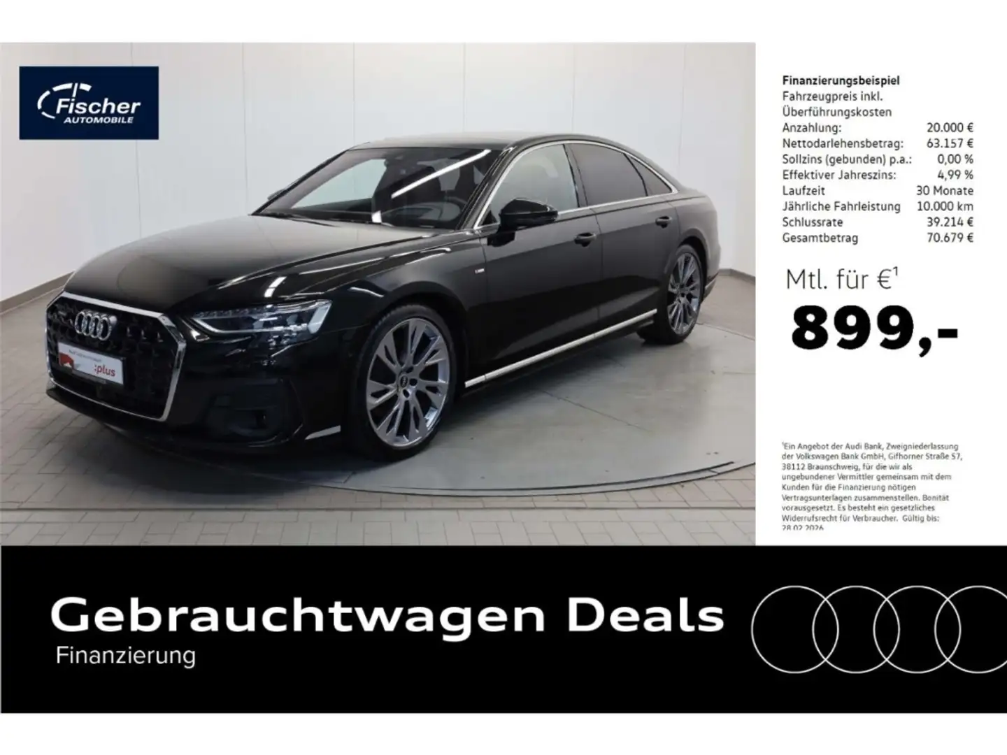 Audi A8 50 TDI quattro S-Line Schwarz - 1