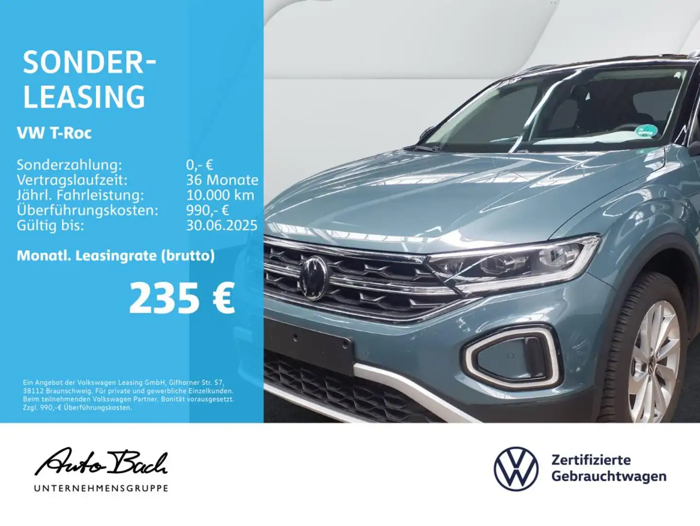Volkswagen T-Roc 1.5 TSI DSG Style, Navi, LED, AHK, App-Connect, AC Blau - 1