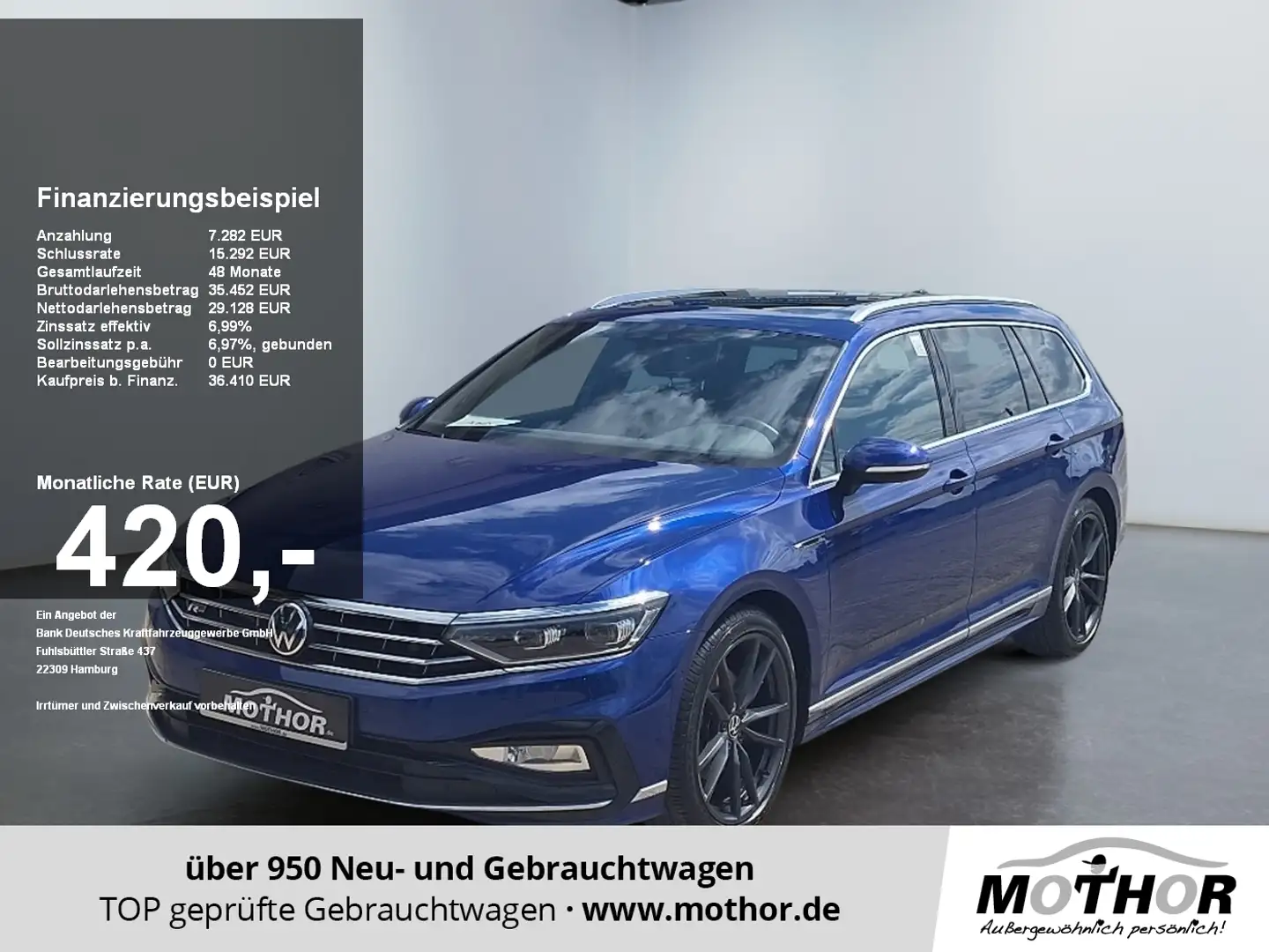 Volkswagen Passat Variant R-Line Elegance 2.0 TDI DSG AHK Blau - 1