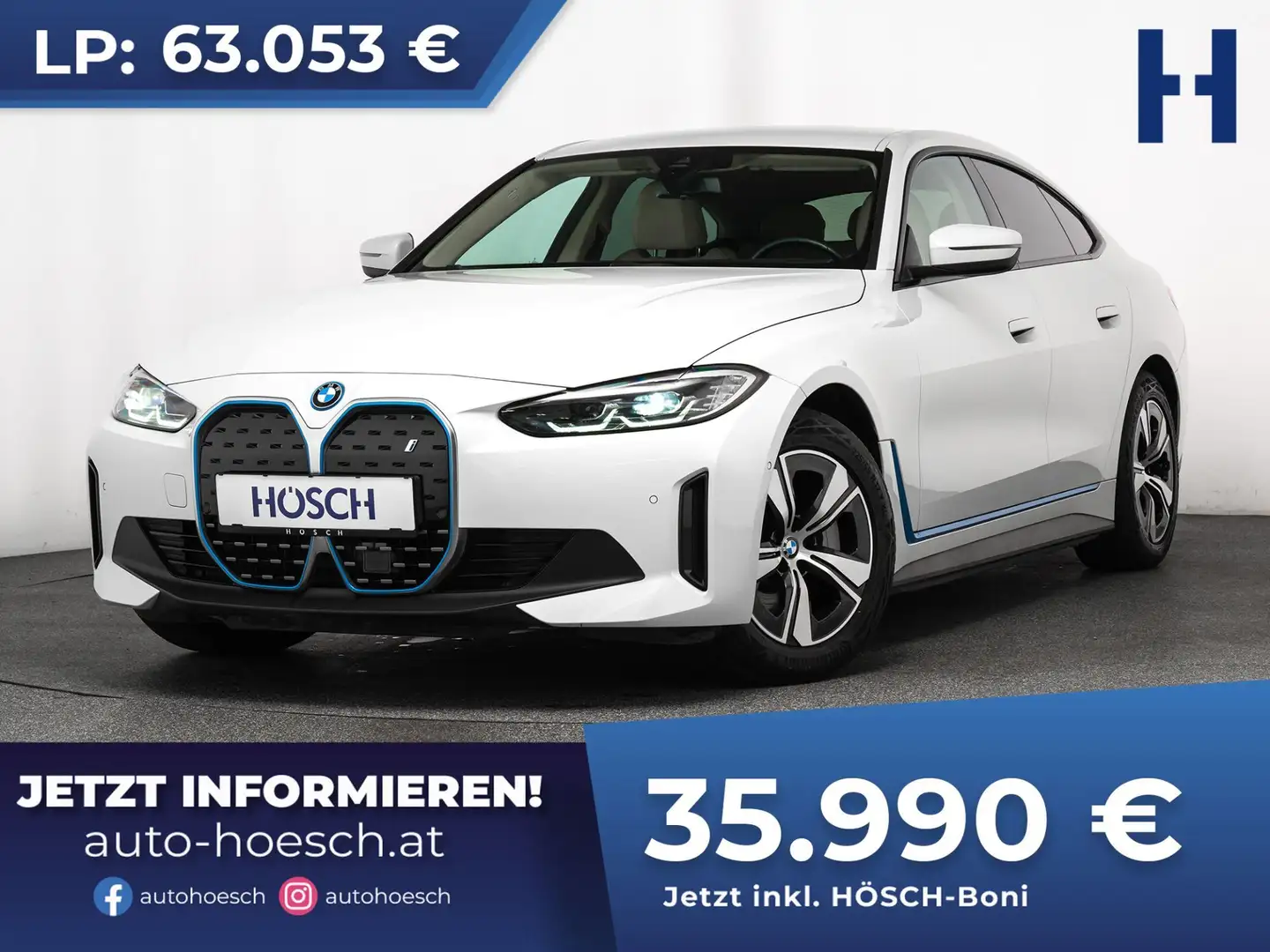 BMW i4 eDrive 40 Gran Coupe AHK LEDER SCHNÄPPCHEN ++ Weiß - 1