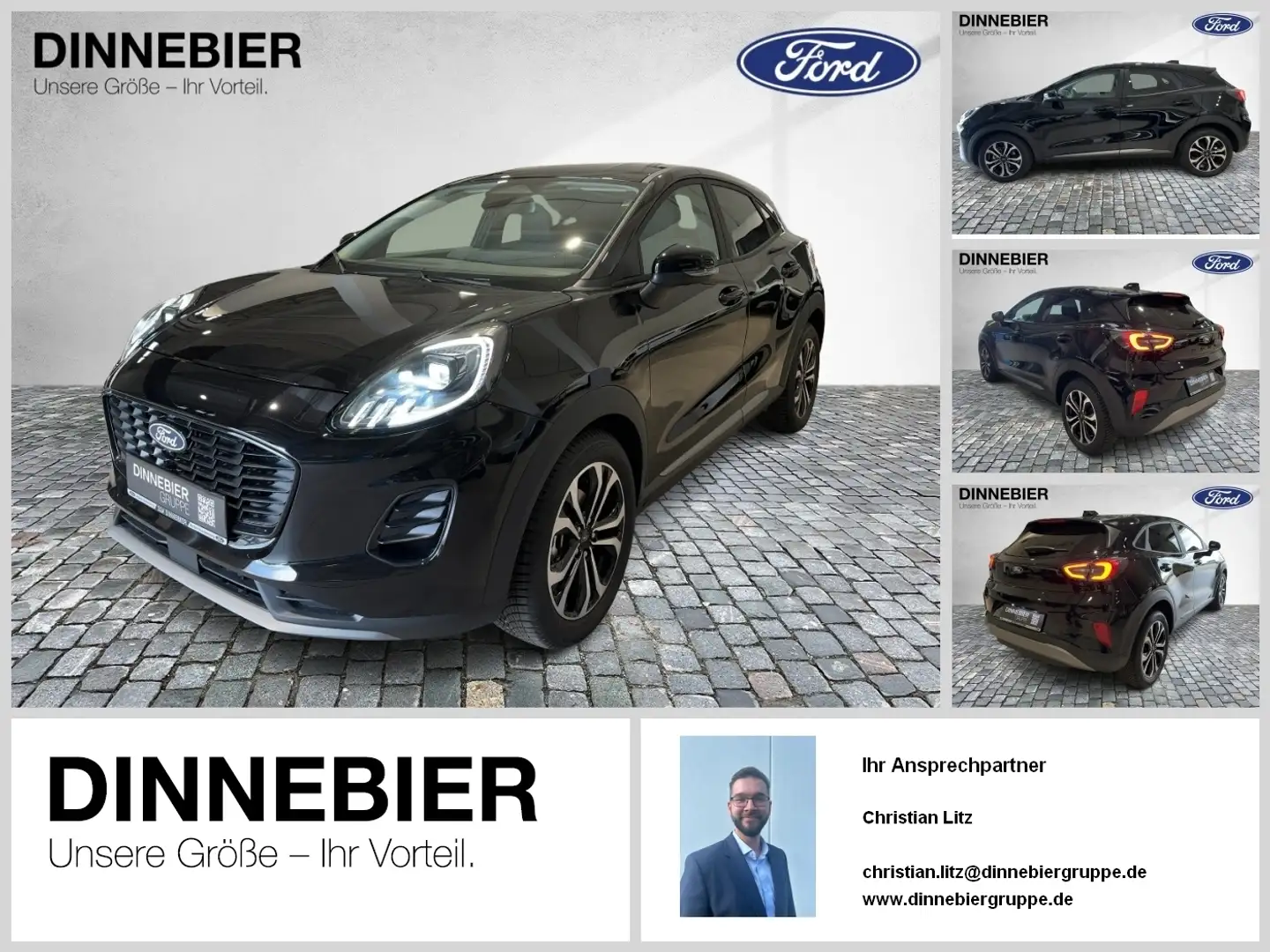 Ford Puma Titanium LED+Kamera+Navi+Winterpaket Zwart - 1