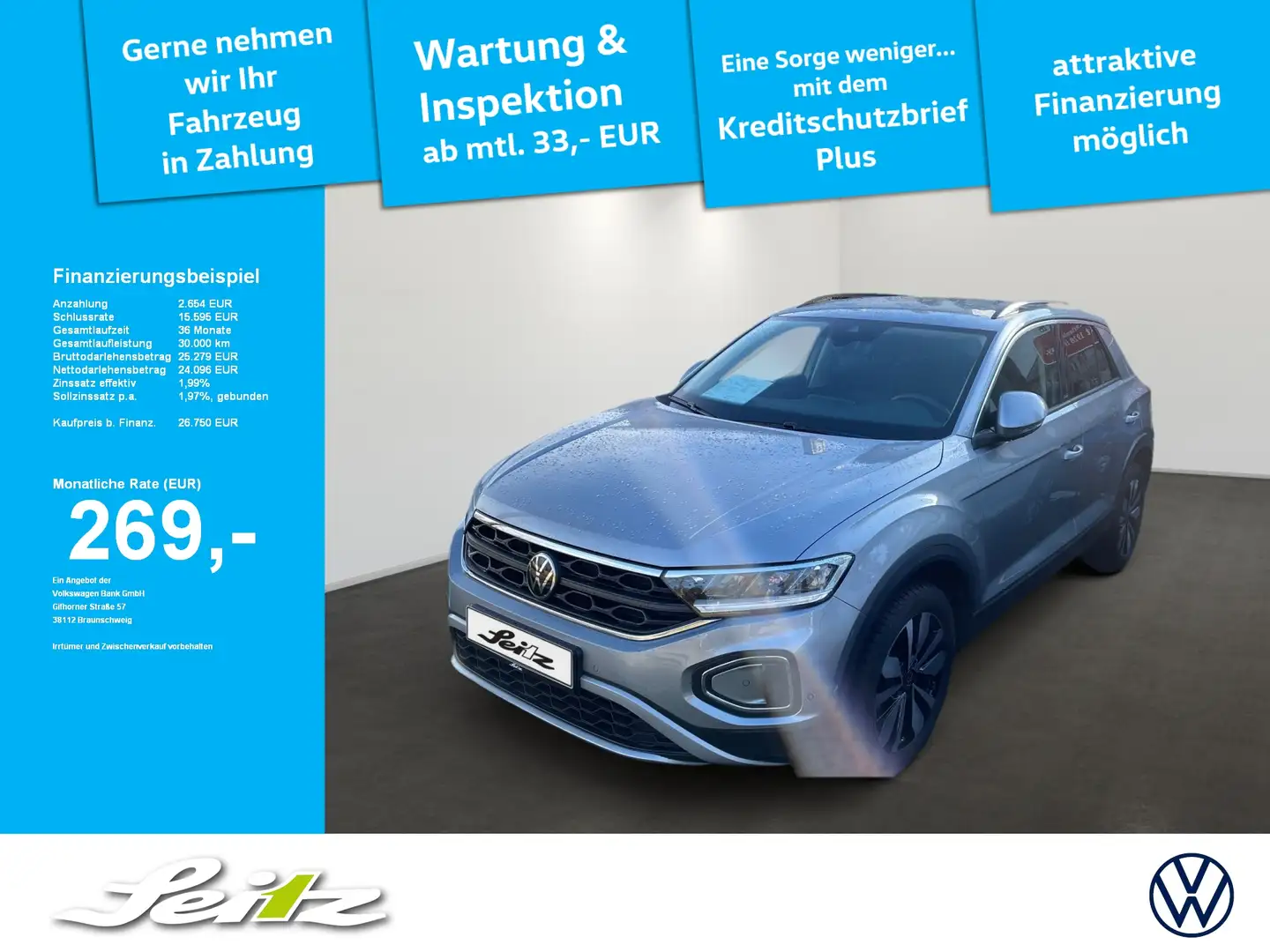 Volkswagen T-Roc 2.0 TDI Move *LED*NAVI*KAMERA* Argent - 1