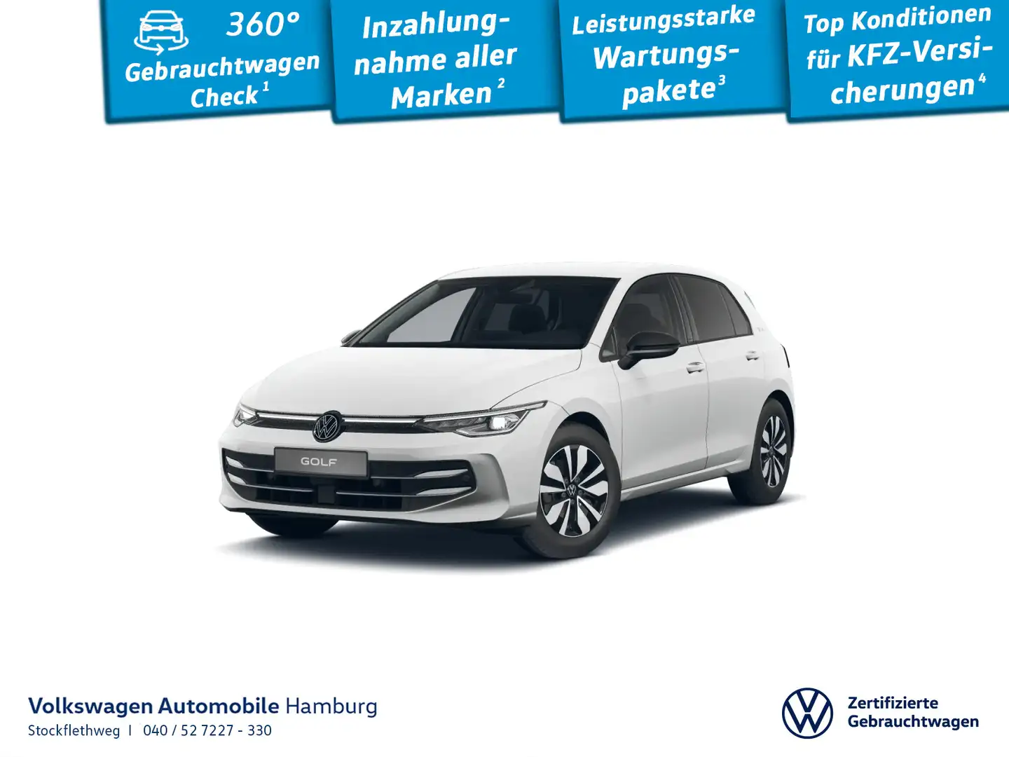 Volkswagen Golf VIII 1.5 TSI Goal AHK Navi ACC CarPlay Shzg Weiß - 1