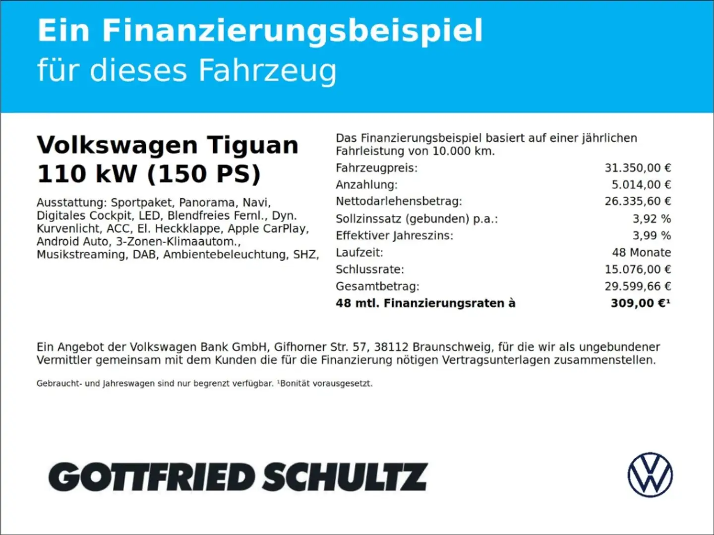 Volkswagen Tiguan 2.0 TDI Elegance DSG   IQ.Light   Pano   SHZ Negro - 2