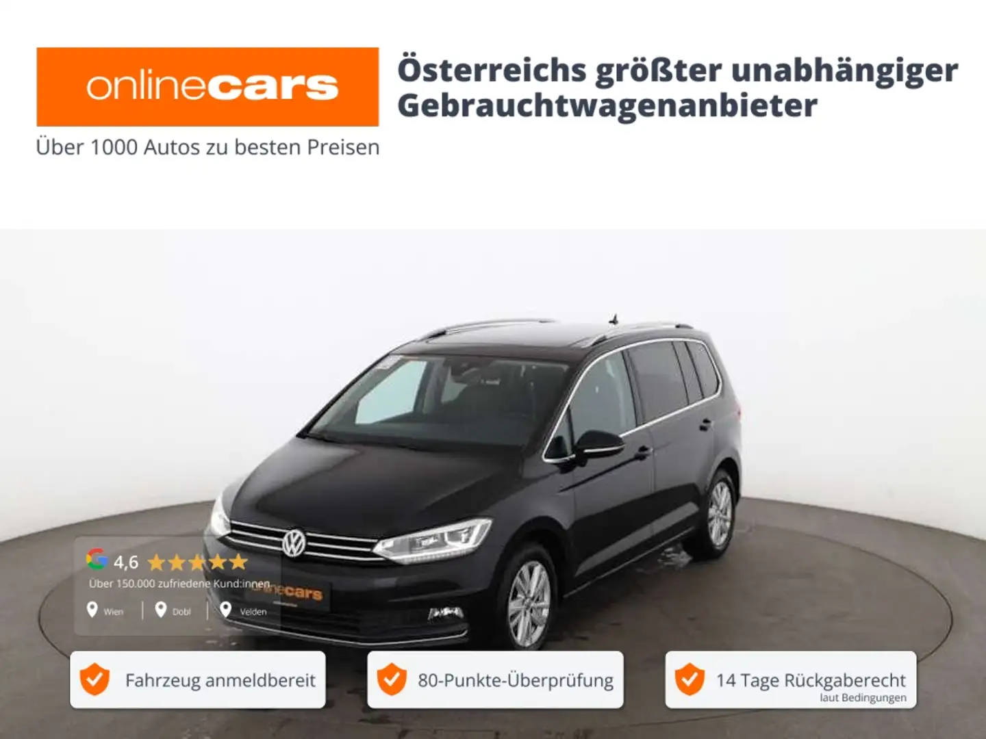 Volkswagen Touran 2.0 TDI Highline 7-SITZER LED SKY AHK NAVI Schwarz - 1