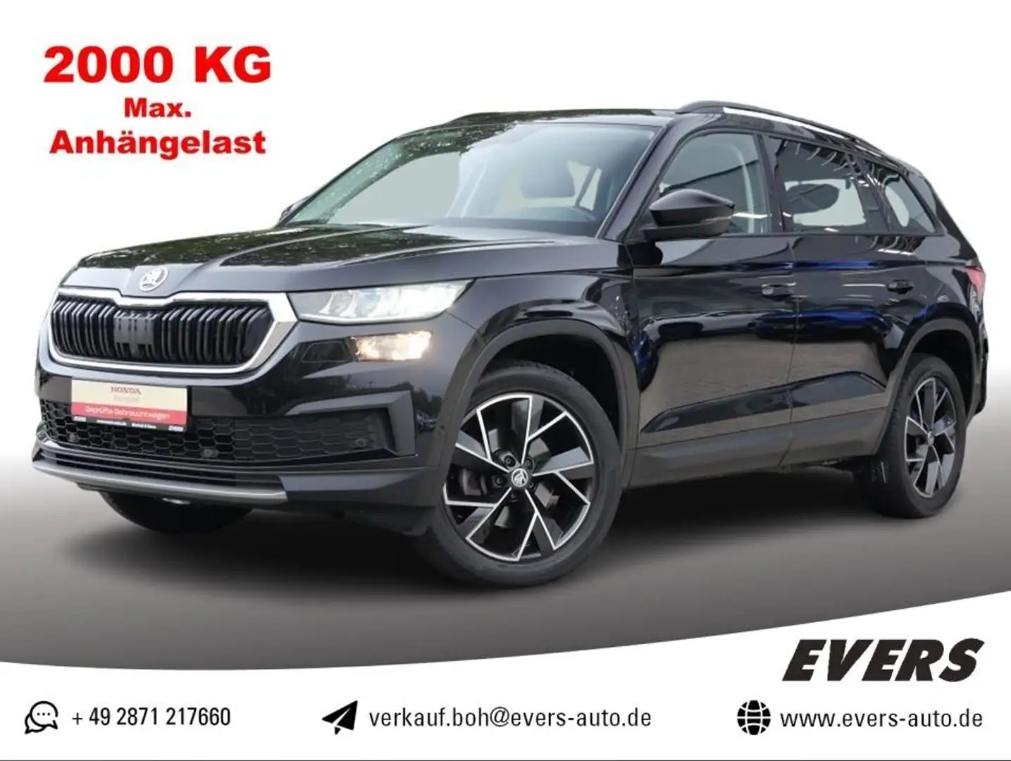 Skoda Kodiaq 2.0 TDI DSG  LEDER+AHK+360°KAM+STDHZG+ACC Zwart - 1