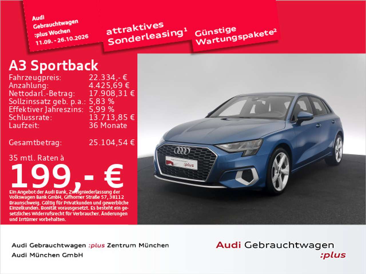 Audi A3 2023 — 30 TFSI S tronic advanced Navi+/Kam