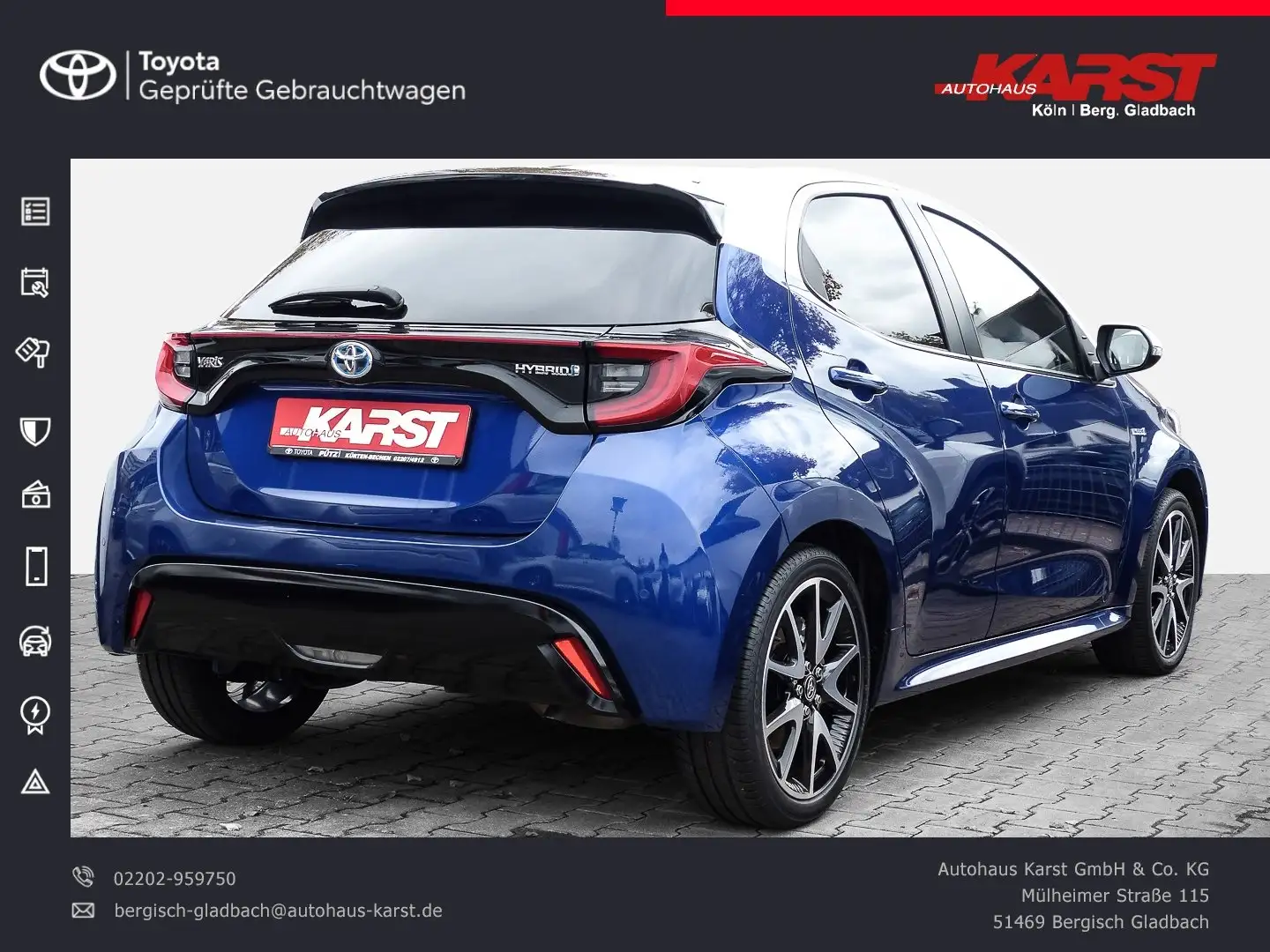Toyota Yaris Hybrid Selection AppleCarPlay/AndroidAuto Blu/Azzurro - 2
