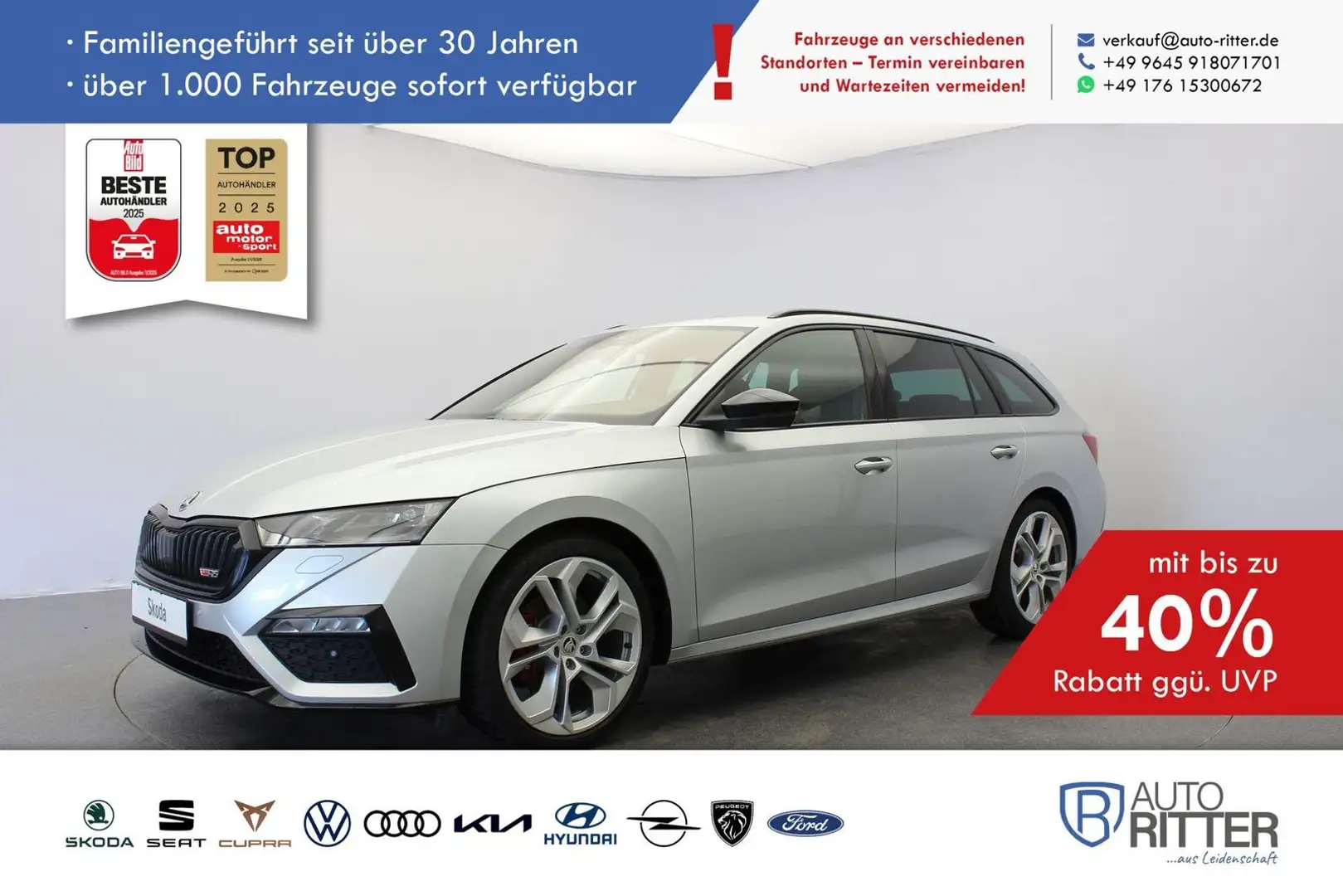 Skoda Octavia Combi RS ACC|RFK|LED|Navi|Carplay|Kli... Silber - 1