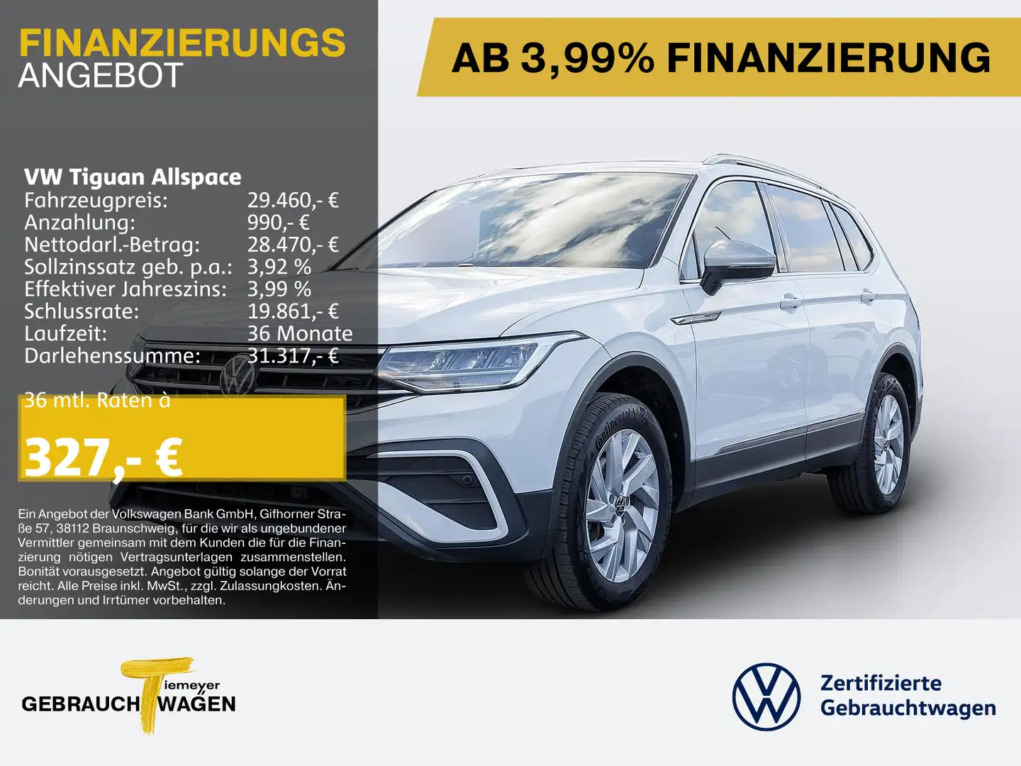 Volkswagen Tiguan Allspace 2.0 TDI DSG LIFE LED PANO AHK Blanco - 1