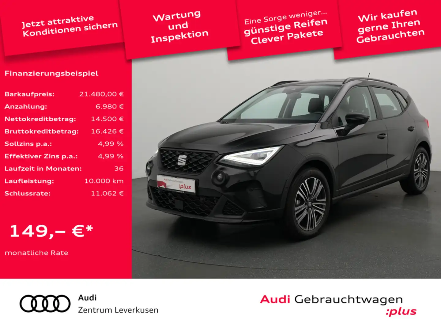 SEAT Arona Style DSG ACC AHK KAM SHZ CARPLAY Schwarz - 1