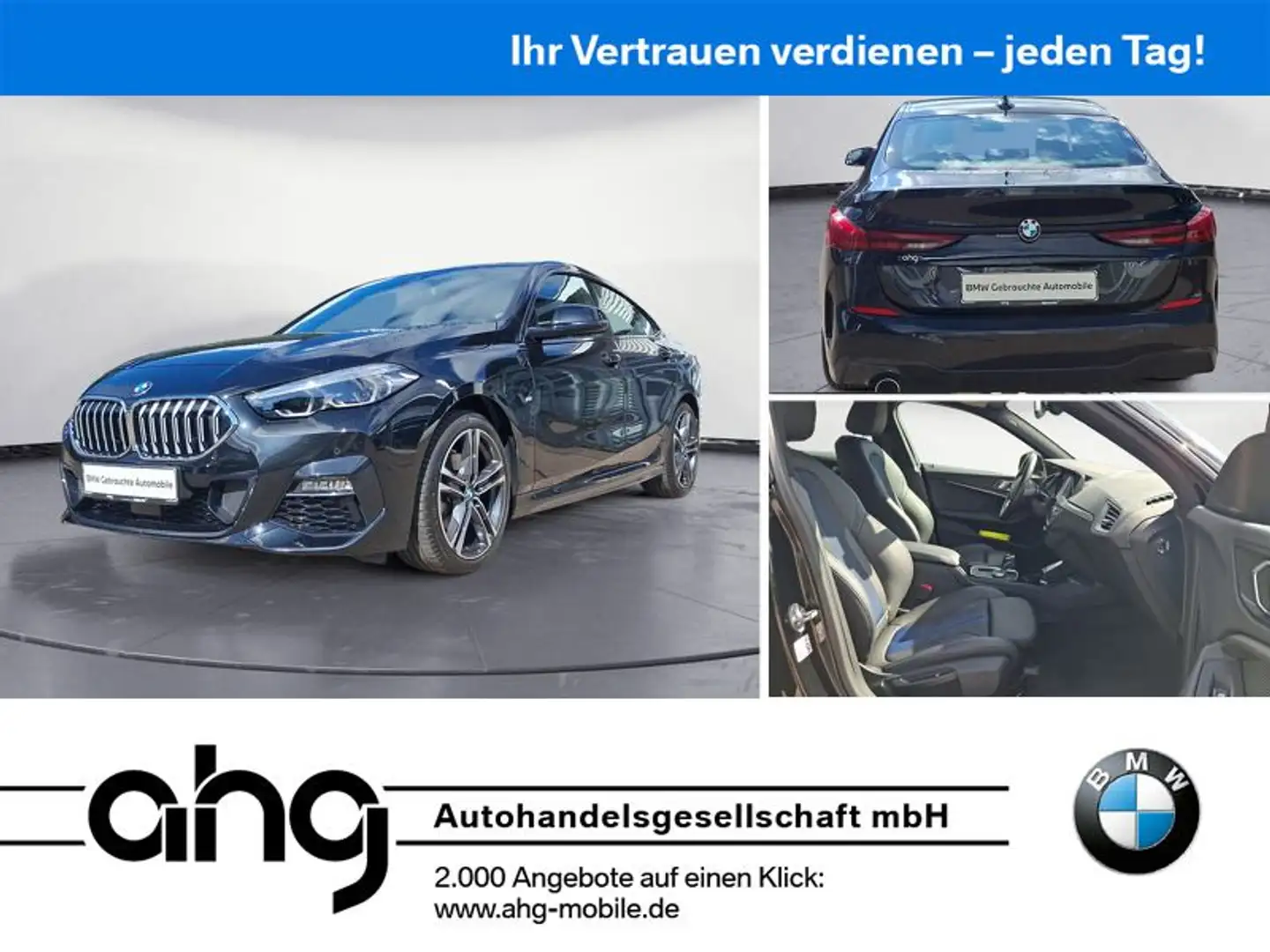 BMW 218i Gran Coupe M Sport Sportsitze AHK PDC Zwart - 1
