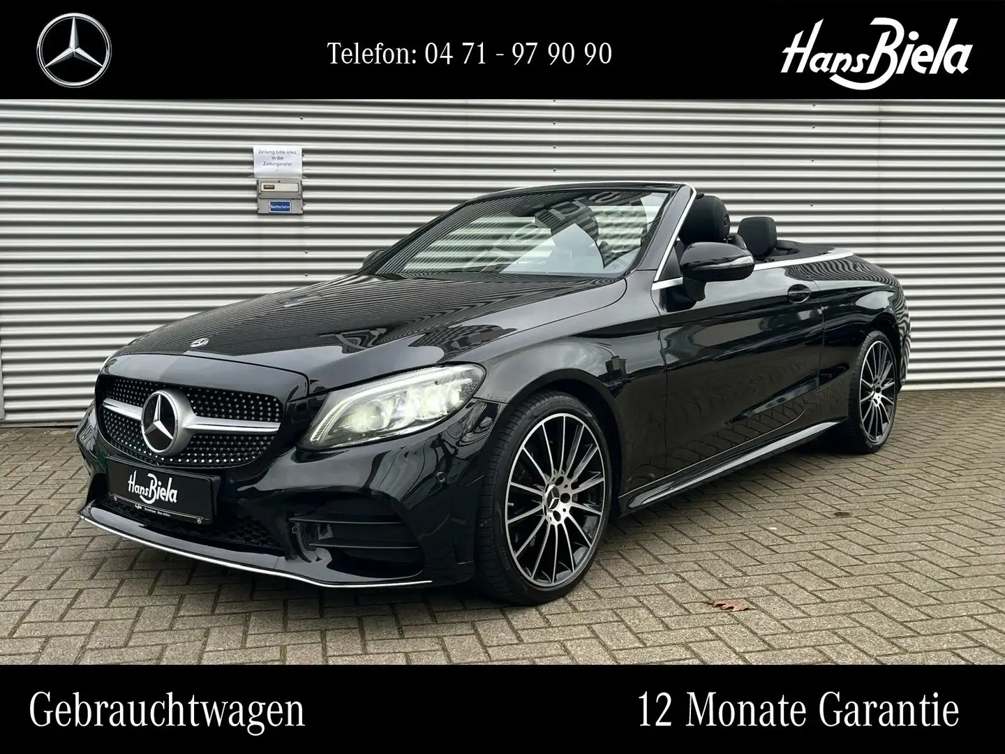 Mercedes-Benz C 200 C 200 Cabrio AMG/19"/Com/Bur/ILS/Kam/Mem/TW/Ambi Noir - 1