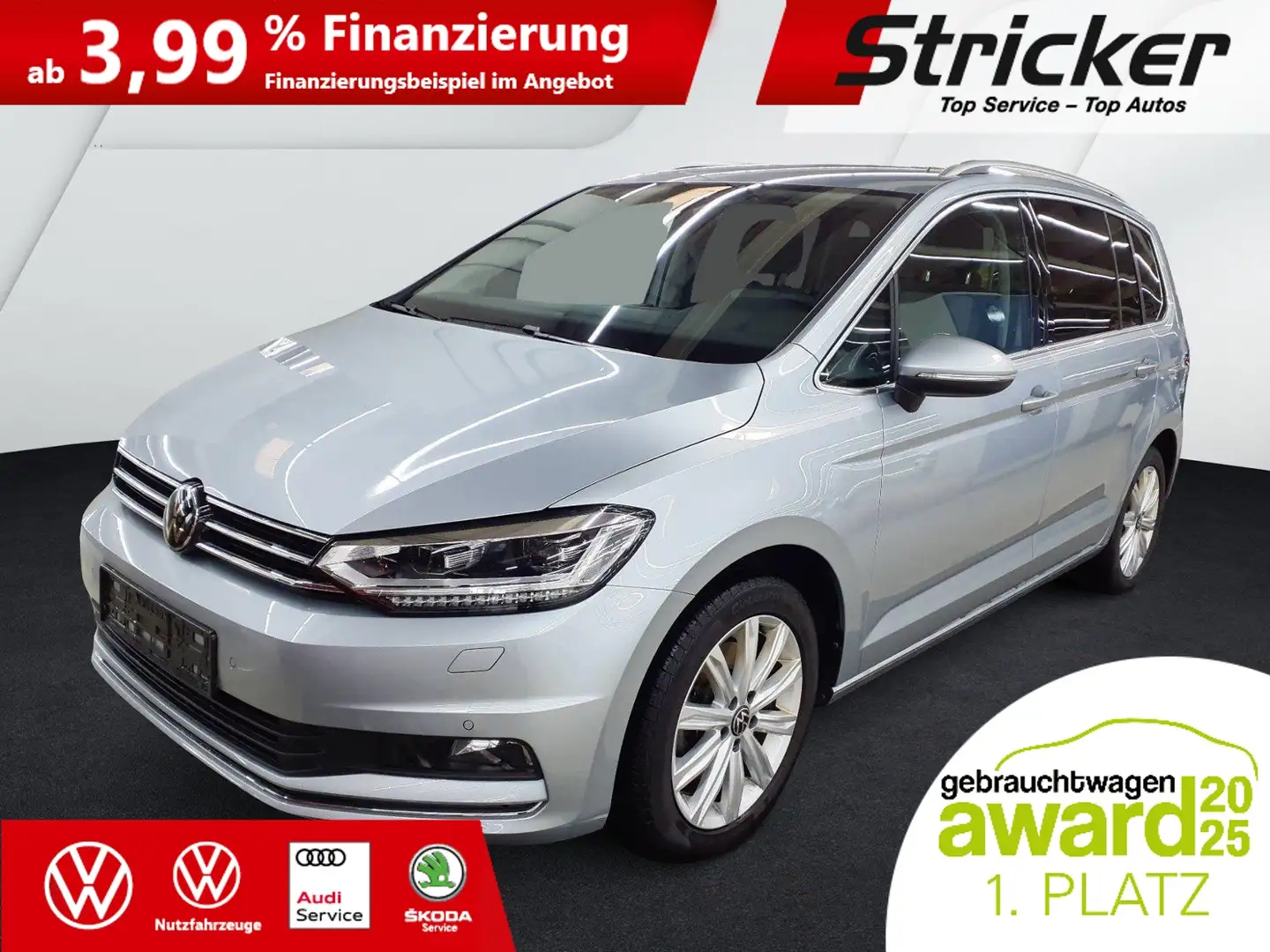 Volkswagen Touran Highline 2.0TDI DSG 353,-ohne Anzahlung Kamera AC Silber - 2